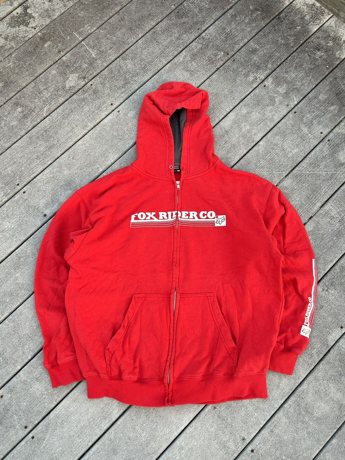 Fox Racing × Vintage Y2K Fox Racing Zip up Hoodie Size US L / EU 52-54 / 3 - 1 Thumbnail