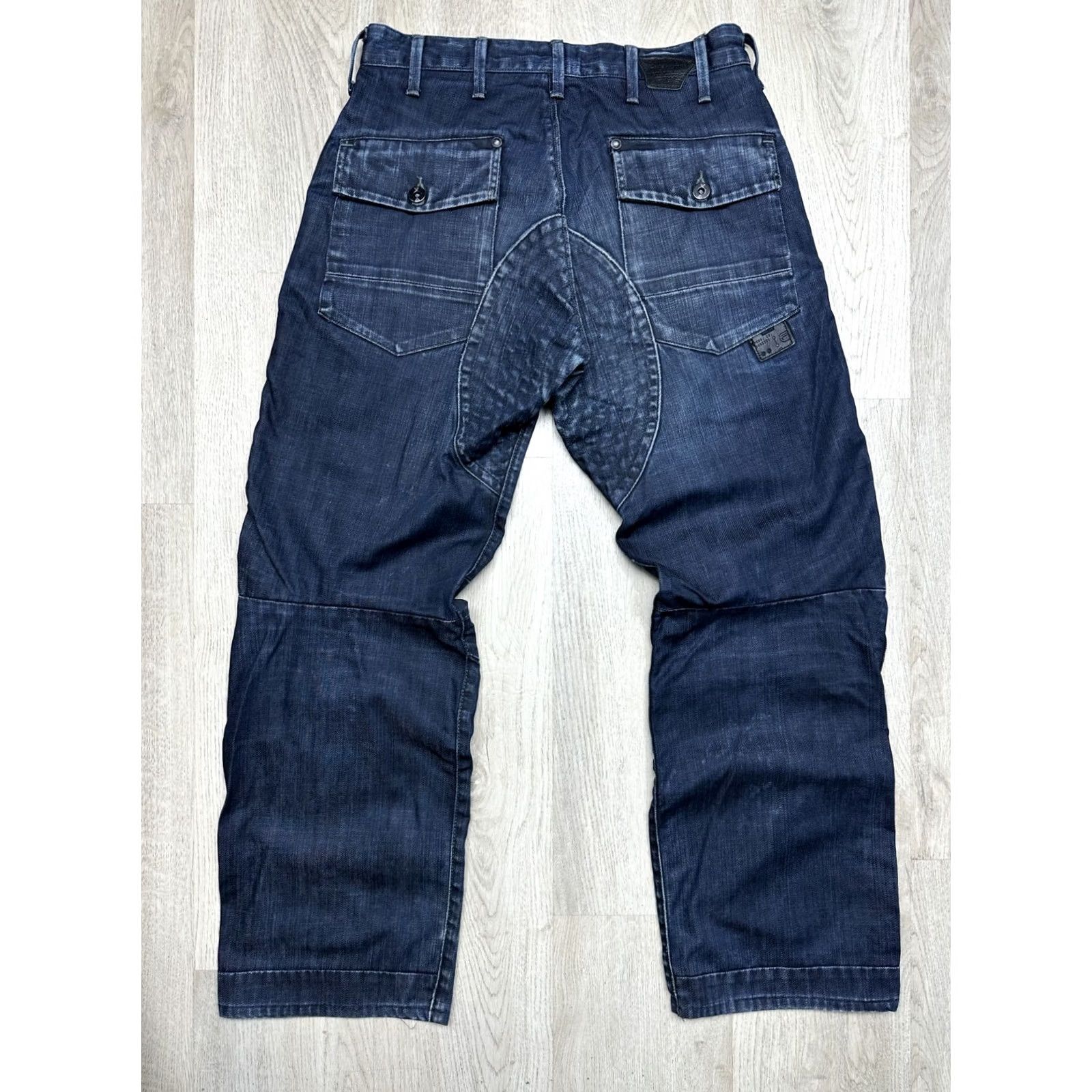 G-Star G-Star Raw Mens Weston Battle Elwood Denim Jeans Double Knee Size 30 Blue Cotton Denim Straight Mens 30 Size US 30 / EU 46 - 6 Thumbnail