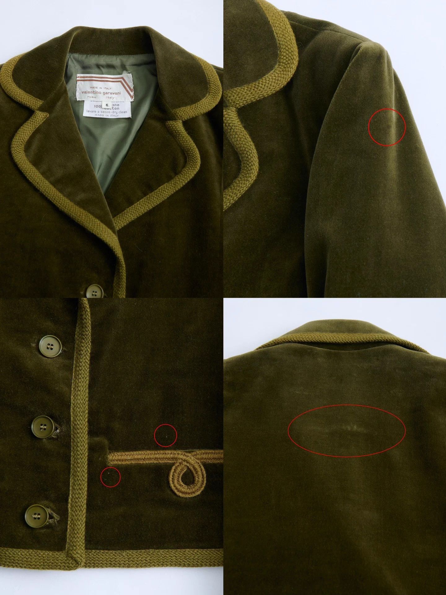Valentino VALENTINO 70s Olive Green Velvet Short Jacket & Skirt Set Size M / US 6-8 / IT 42-44 - 8 Thumbnail