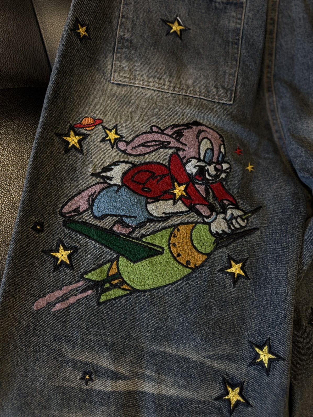Vale Valley Star Bunny Rocket Baggy Blue Jeans Size 30 Size US 30 / EU 46 - 9 Thumbnail