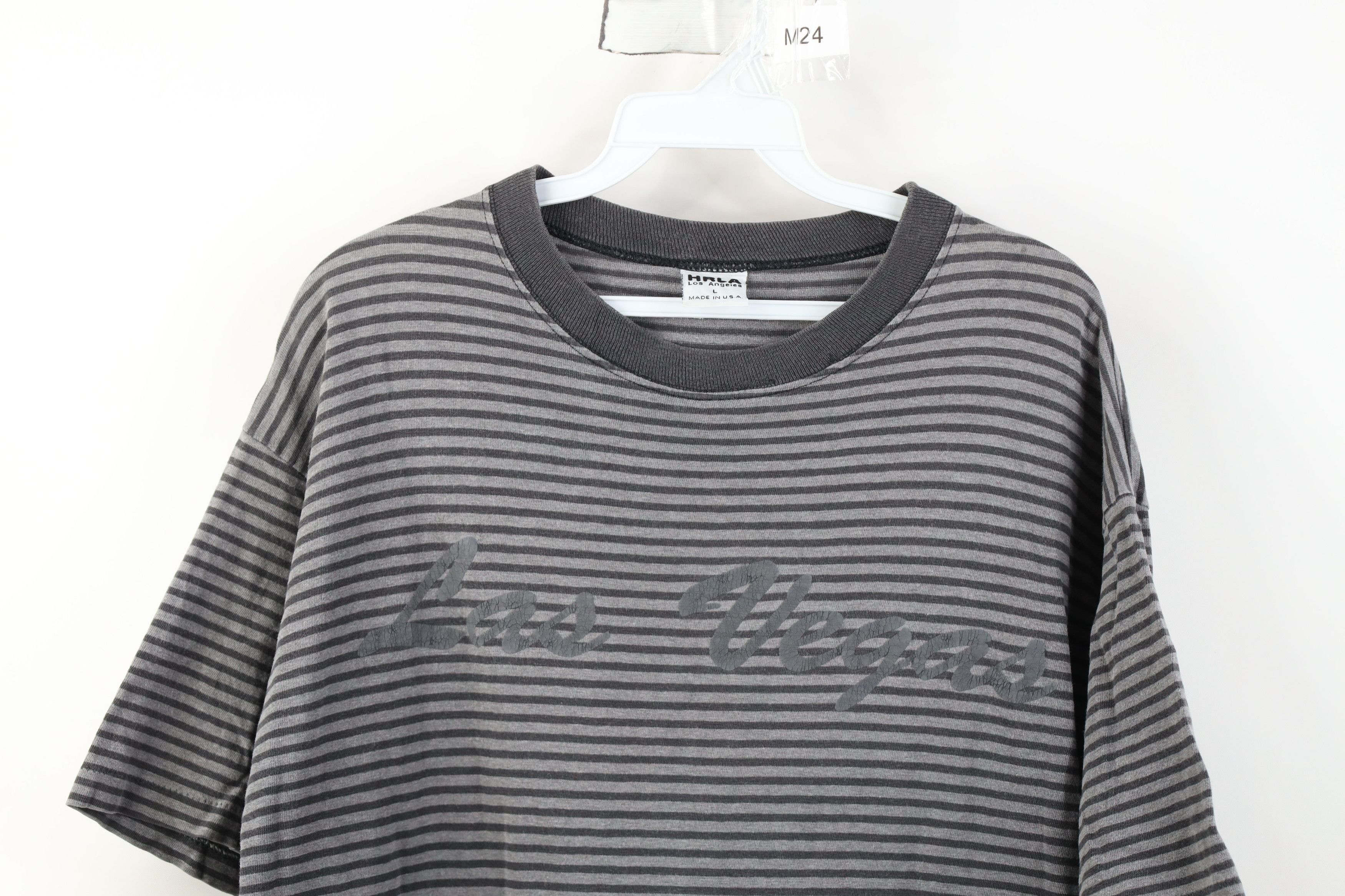Vintage Vintage 90s Streetwear Spell Las Vegas Striped T-Shirt USA Size US L / EU 52-54 / 3 - 2 Thumbnail