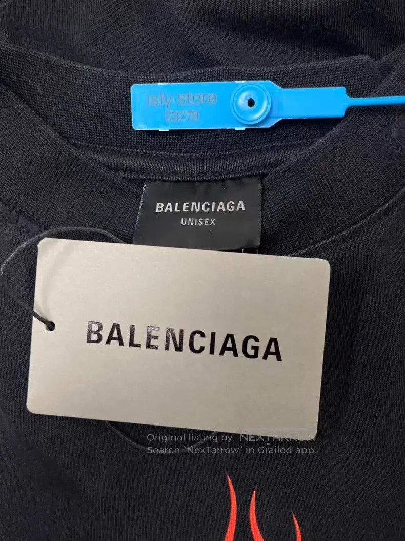 Balenciaga Balenciaga Double Ring Flame Logo Casual Crew Neck Short S Size US S / EU 44-46 / 1 - 5 Thumbnail
