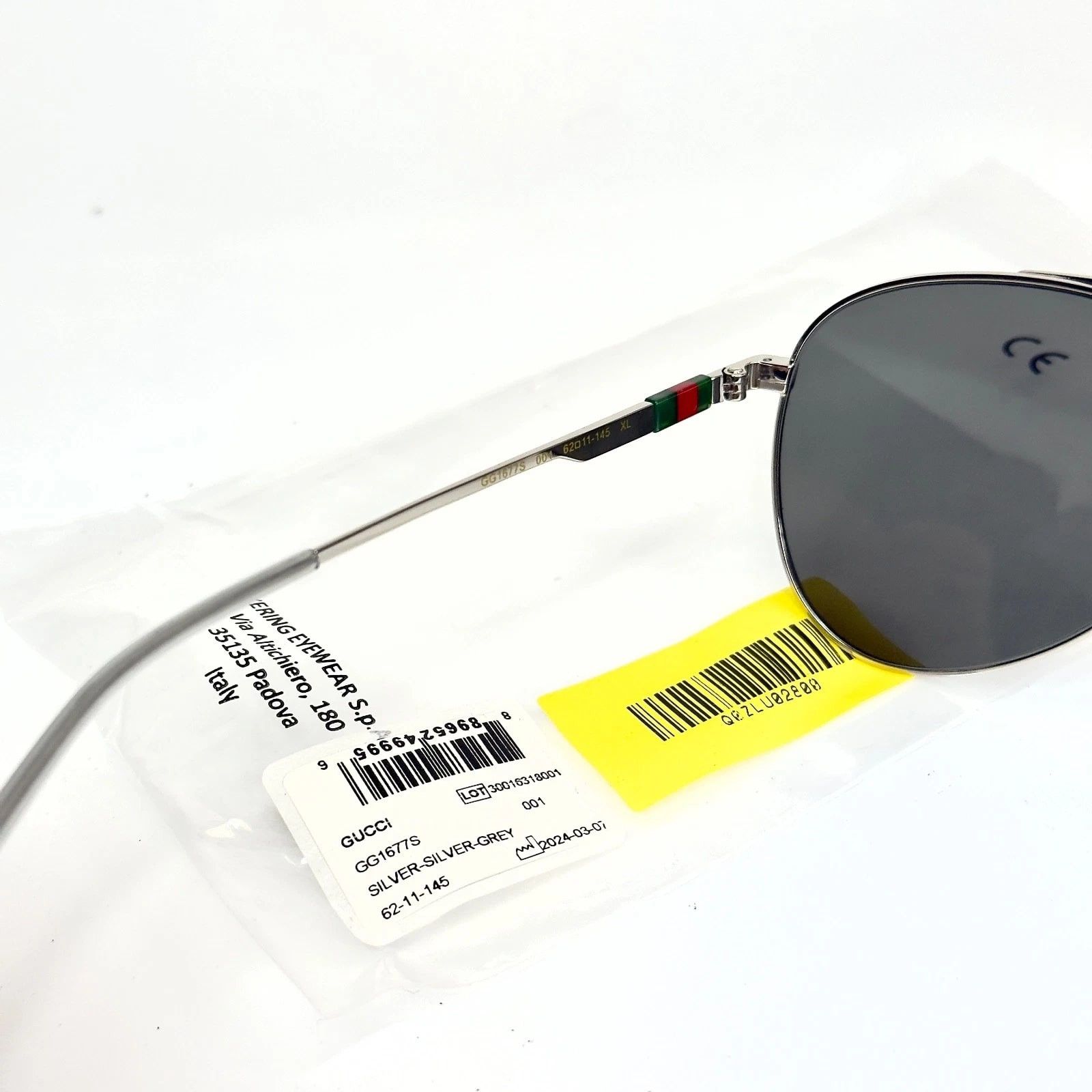 Gucci GUCCI GG1677S Stripe 1677 Sport Aviator Sunglasses 001 Size ONE SIZE - 6 Thumbnail