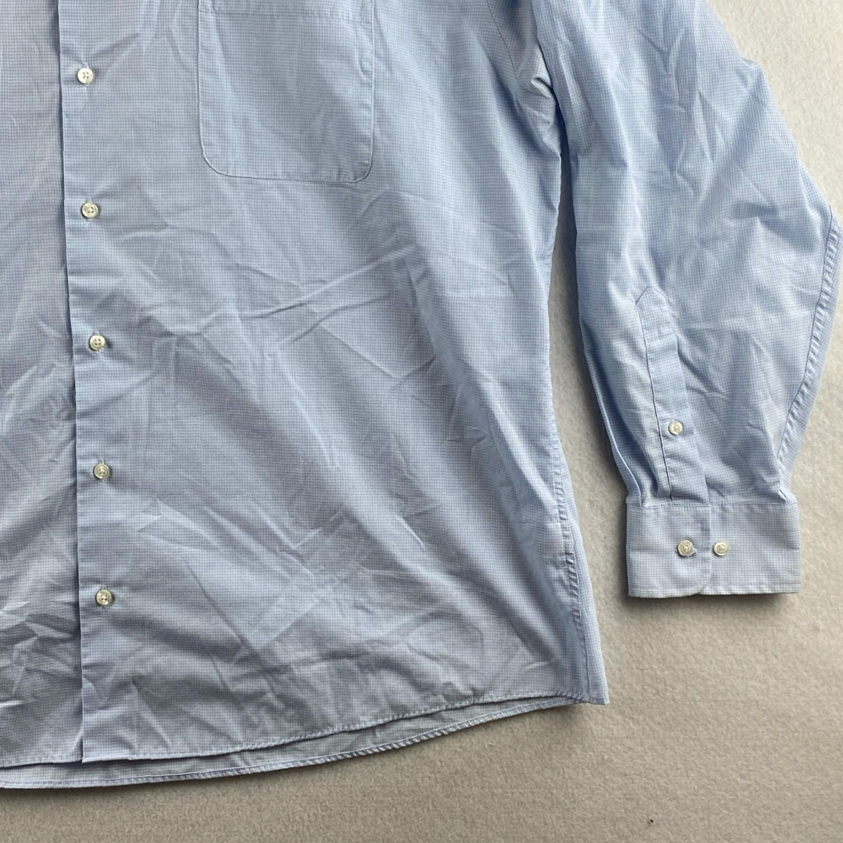 Dockers DOCKERS Button-Up Shirt Mens XL Blue Cotton Front Pocket Long Sleeve Knit Check-Pattern Size US XL / EU 56 / 4 - 3 Thumbnail