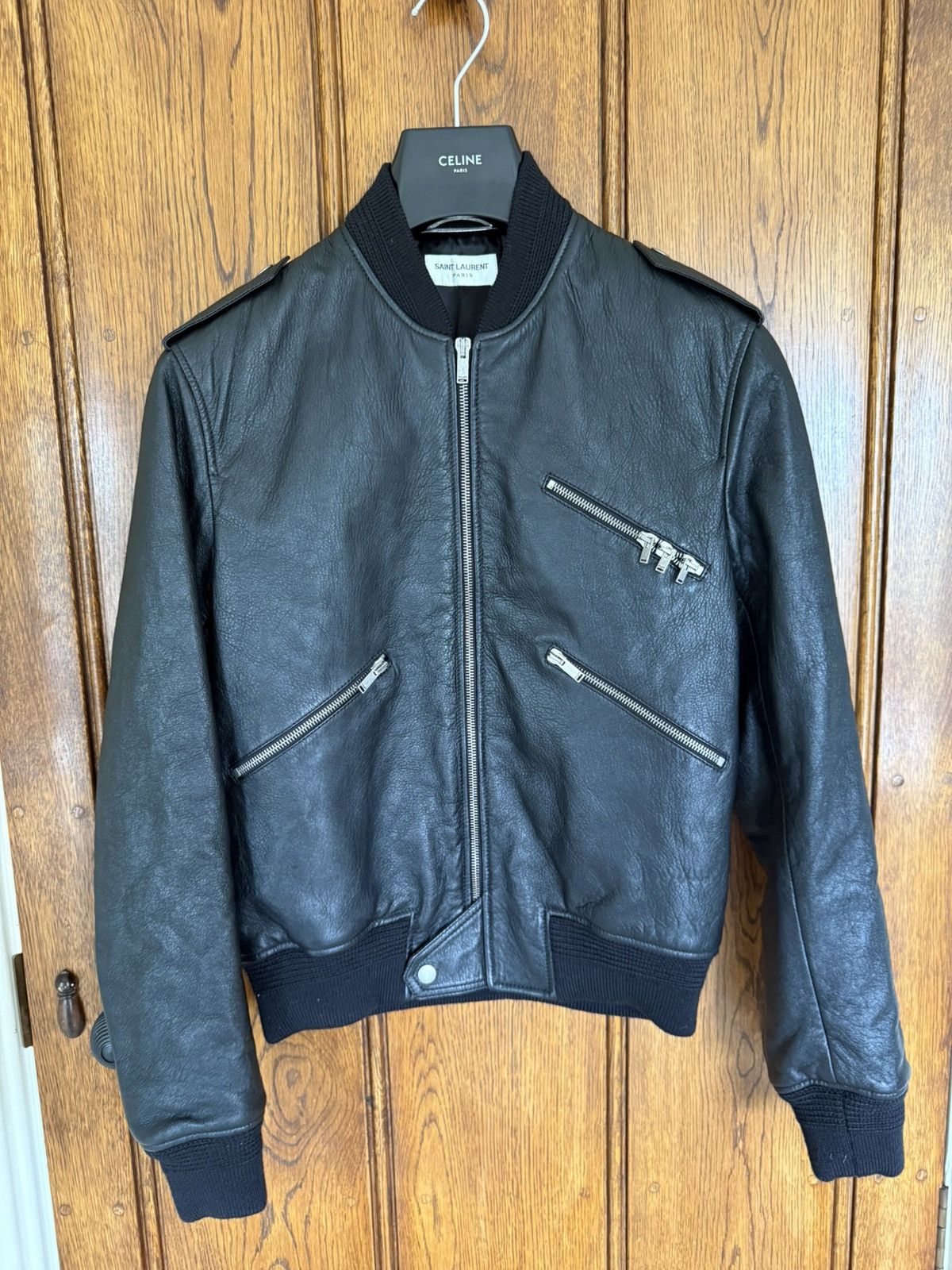 Saint Laurent Paris FW19 Saint Laurent multi zip leather bomber teddy jacket 46 Size US S / EU 44-46 / 1 - 1 Thumbnail