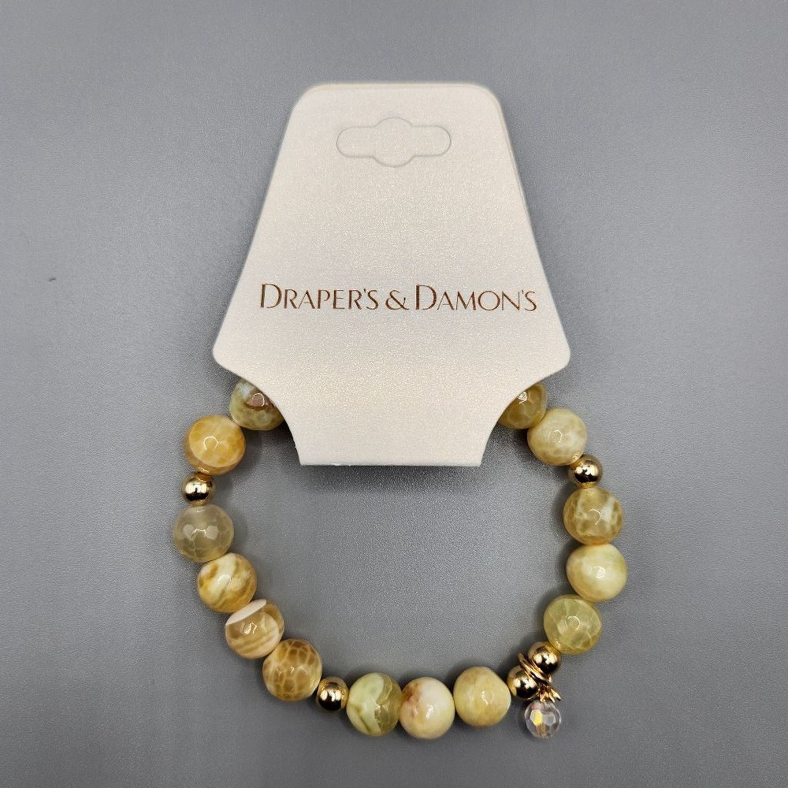 Other Drapers & Damon Yellow Marbled Beaded Stretch Bracelet Size ONE SIZE - 3 Thumbnail
