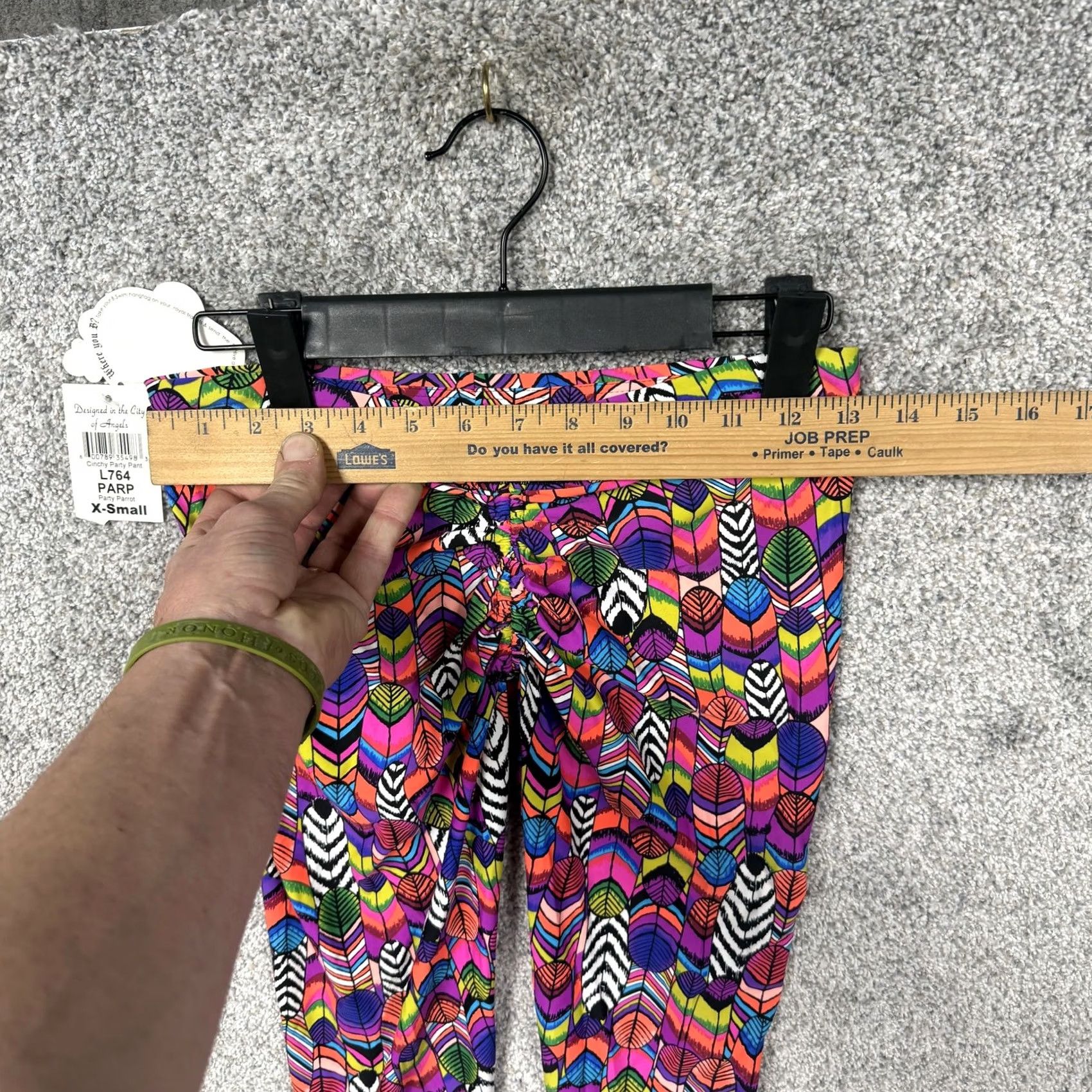 Swims B Swim XS Multicolor Cinchy Party Pant Leggings Geometric Feather Pattern Jogger Style Party Casual Womens XS Size 26" / US 2 / IT 38 - 4 Thumbnail