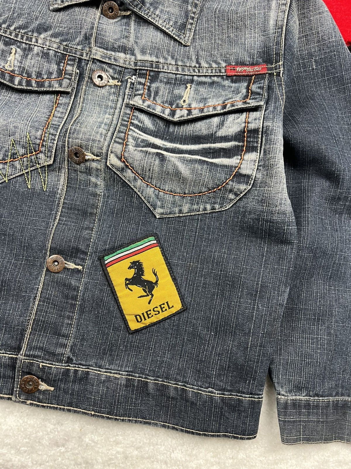Japanese Brand Vintage Diesel Faded Distressed Racing Denim Y2K Jacket Size S / US 4 / IT 40 - 4 Thumbnail