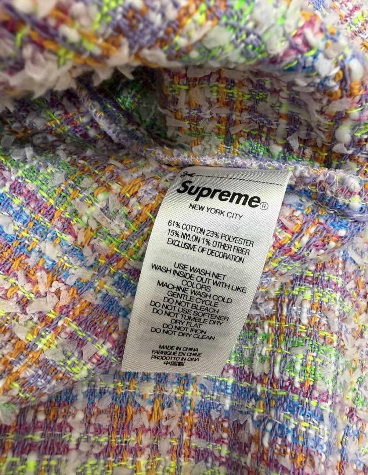 Supreme Supreme SS26 WEEK1 Bouclé Zip Up Shirt J34 Size US M / EU 48-50 / 2 - 3 Thumbnail