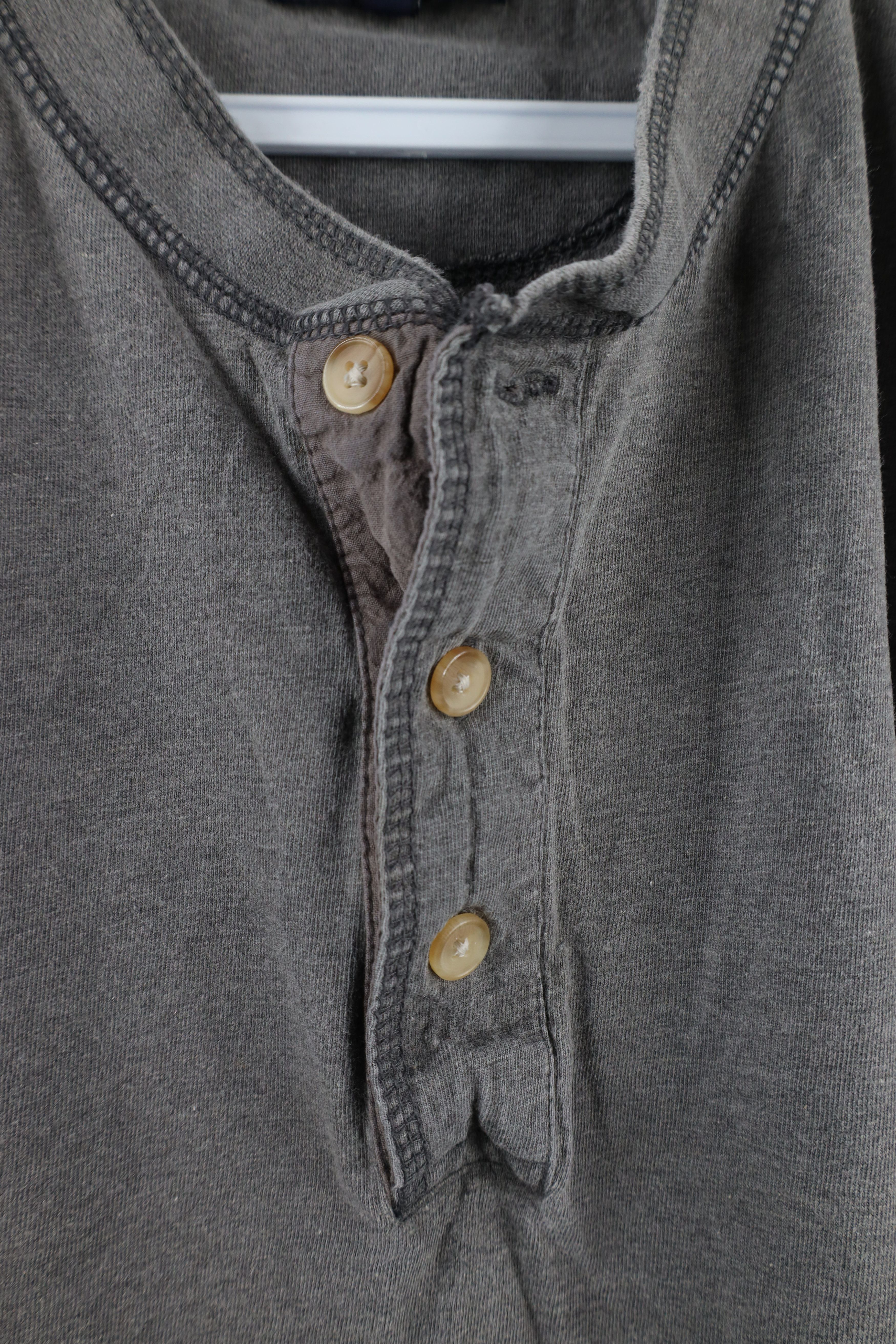 Vintage Vintage 90s Streetwear Blank Long Sleeve Henley T-Shirt Gray Size US XL / EU 56 / 4 - 8 Thumbnail