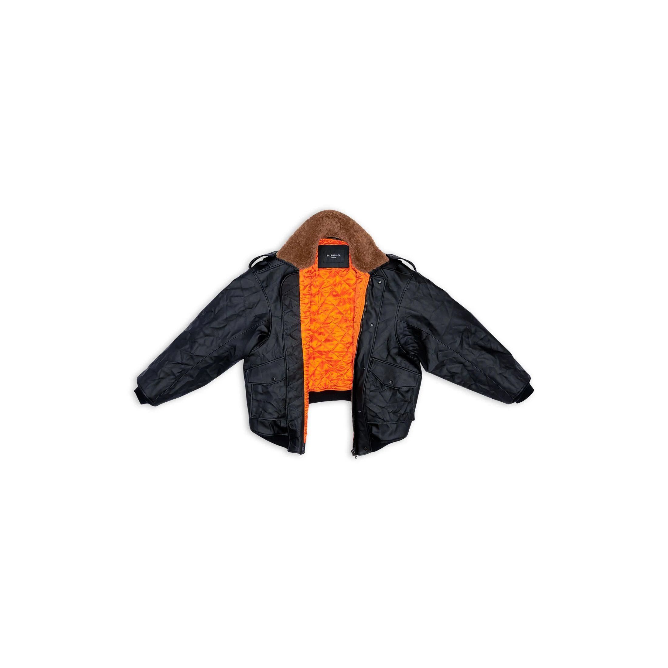 Balenciaga o1mt1gz1024 Worn Out Bomber Jacket in Black Size US S / EU 44-46 / 1 - 1 Thumbnail