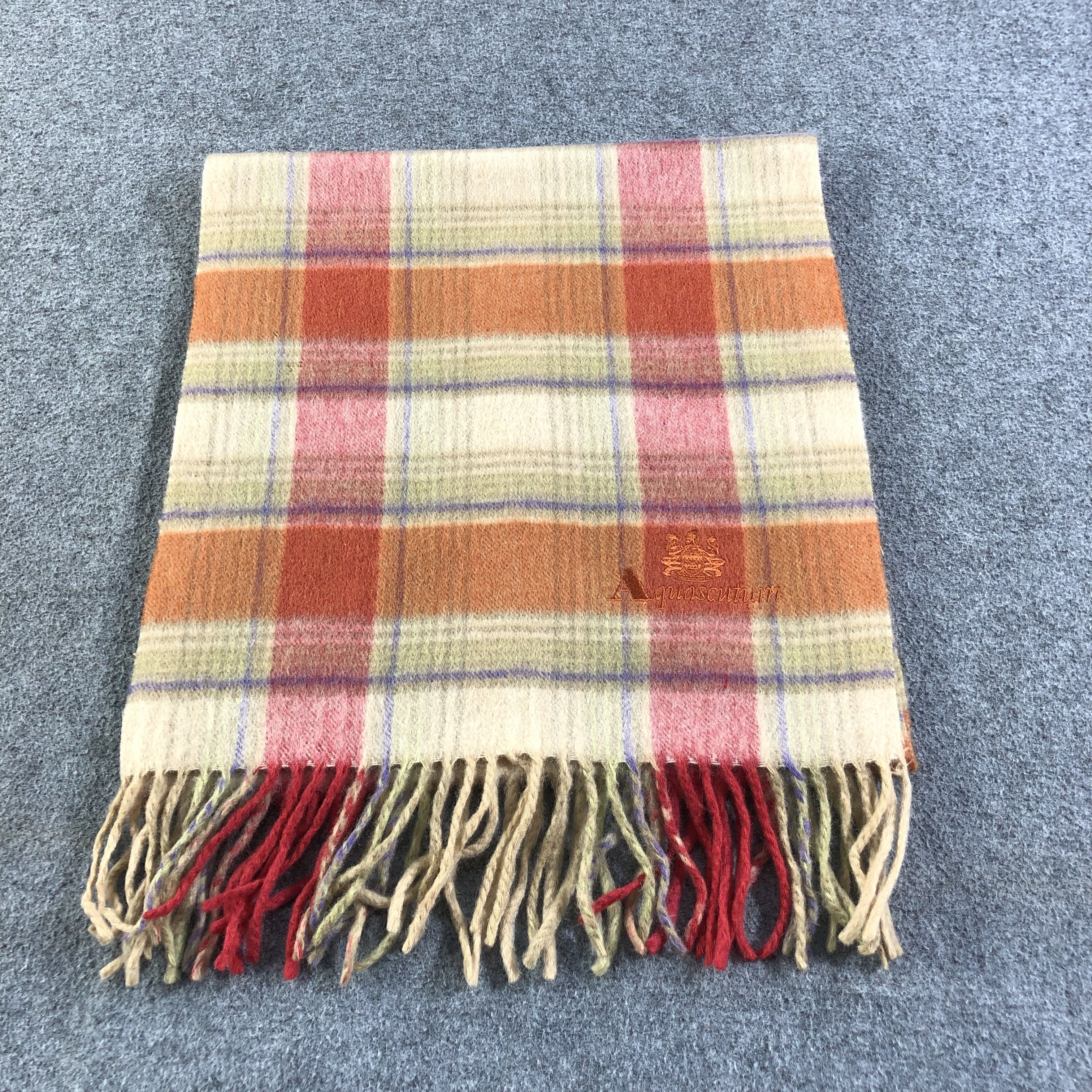 Aquascutum Aquascutum Tartan Cashmere Scarf Muffler V1307 Size ONE SIZE - 2 Thumbnail