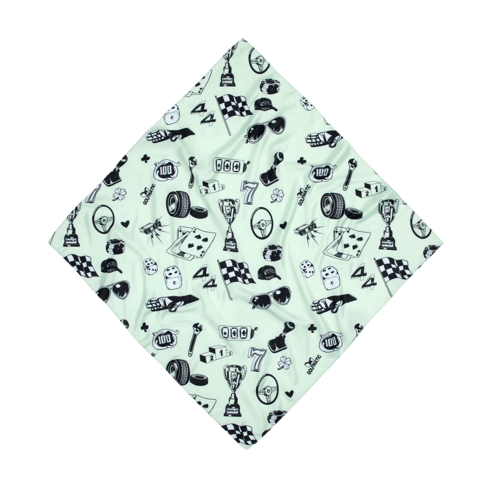 +44 Golf Wang +44 Lewis Hamilton Silk Bandana in Mint Green Size ONE SIZE - 1 Thumbnail