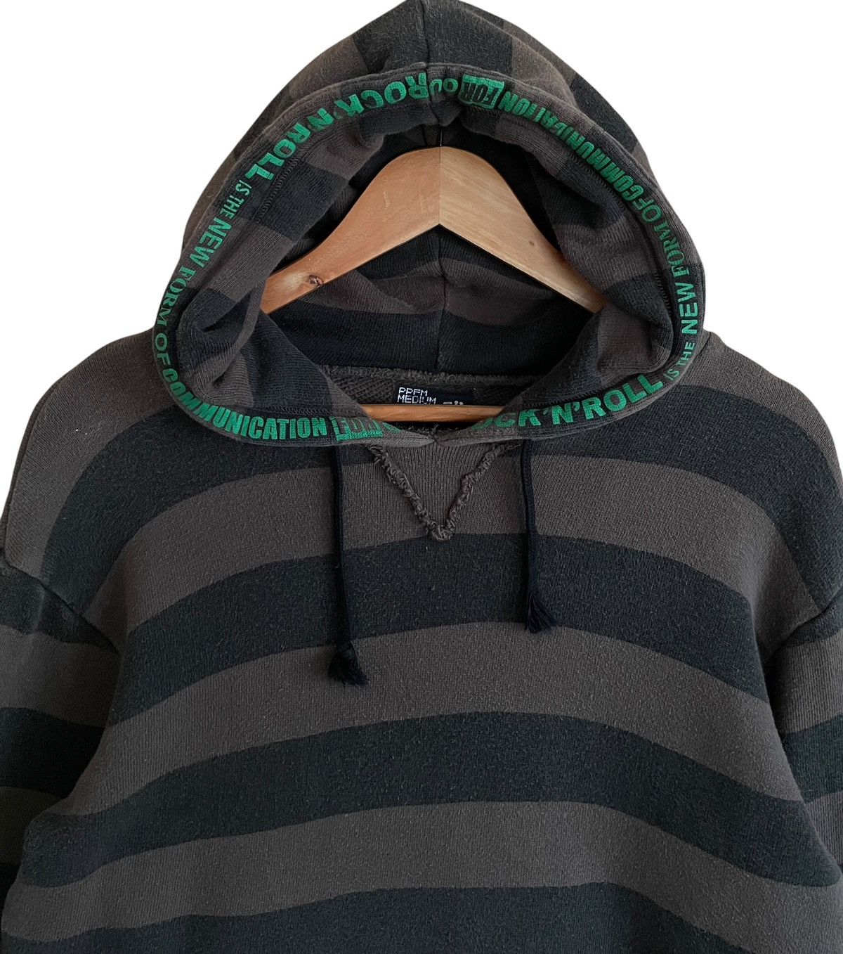 PPFM Vintage Japanese Brand PPFM Striped Hoodie 2000s Size US L / EU 52-54 / 3 - 3 Thumbnail