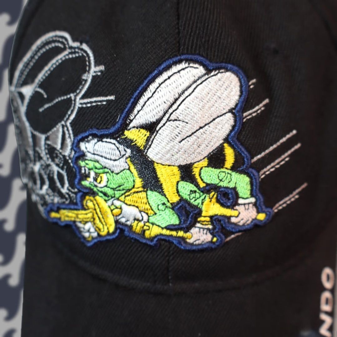 Vintage Cursed Hat Navy US Navy Seabees Cap Baseball Cap Black One Size Mens Adjustable Size ONE SIZE - 1 Thumbnail