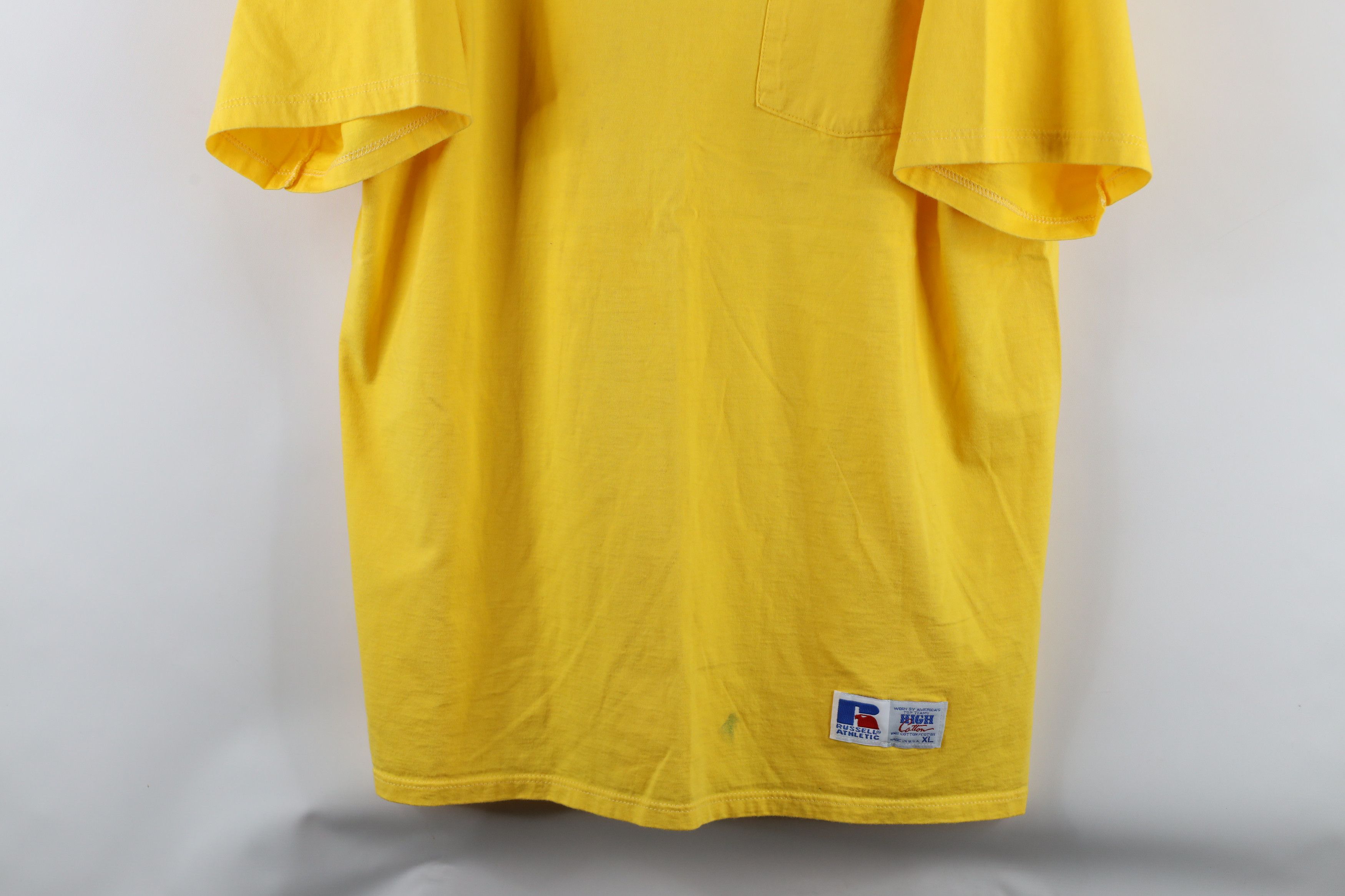 Russell Athletic × Vintage Vintage 90s Russell Athletic Blank Cotton Pocket T-Shirt USA Size US XL / EU 56 / 4 - 3 Thumbnail