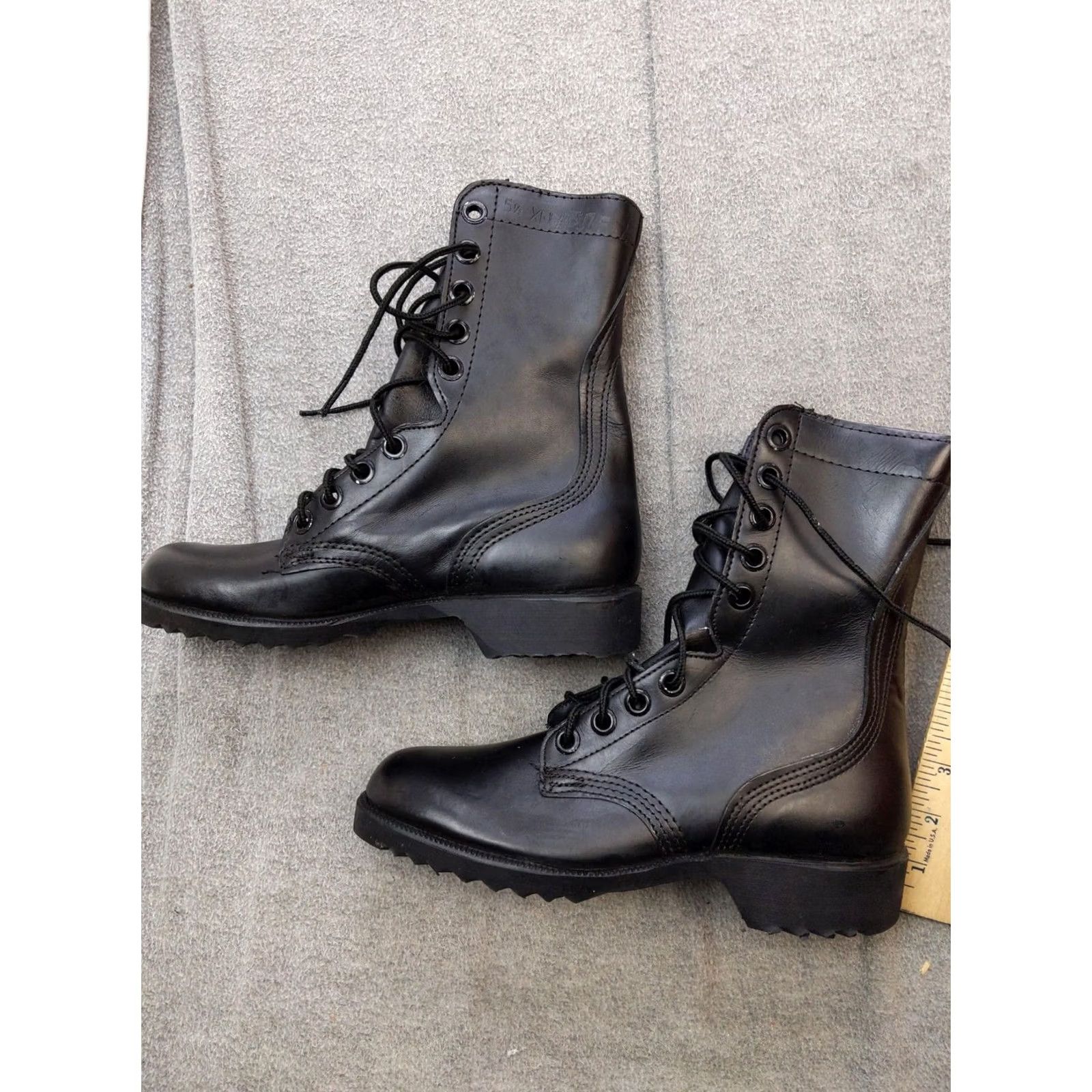 Vintage RO-SEARCH Boots Womens 5.5 Black Leather Mid-Calf Lace-Up Combat Work Boot Mens? Women 5.5 Black Leather Size US 6 / IT 36 - 2 Thumbnail