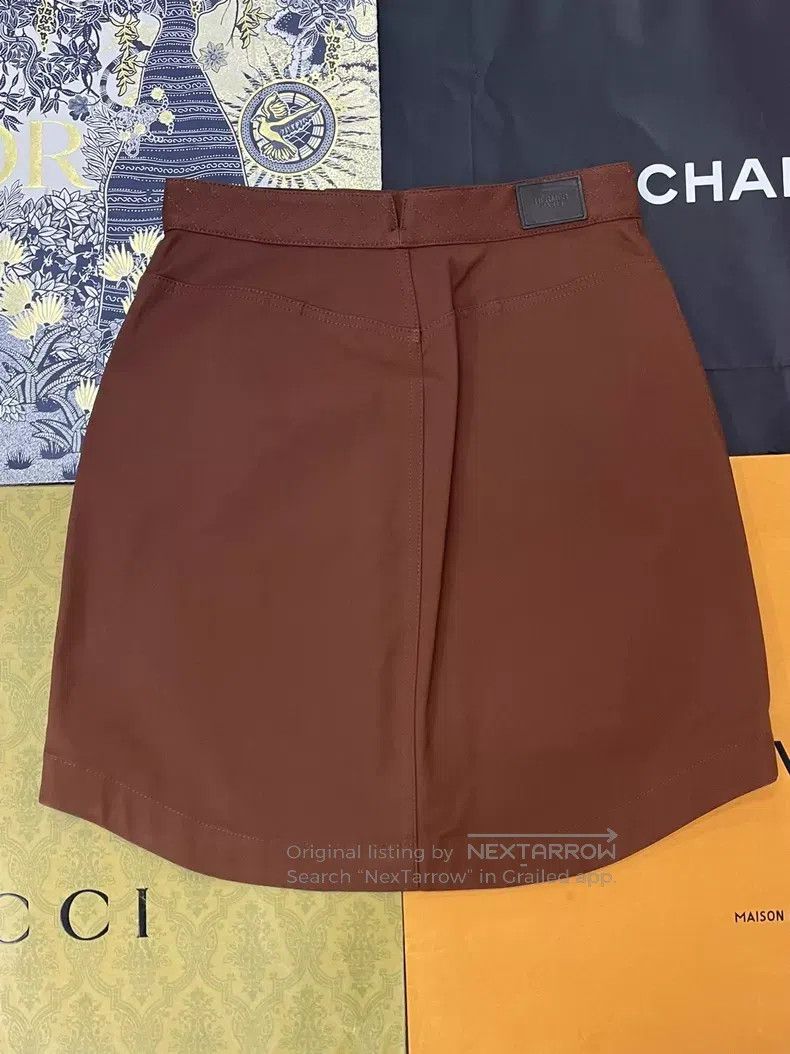 Hermes Hermes Orange Diamond Patterned Half Skirt, Spring/Summer Size 25" / US 0 / IT 36 - 2 Thumbnail