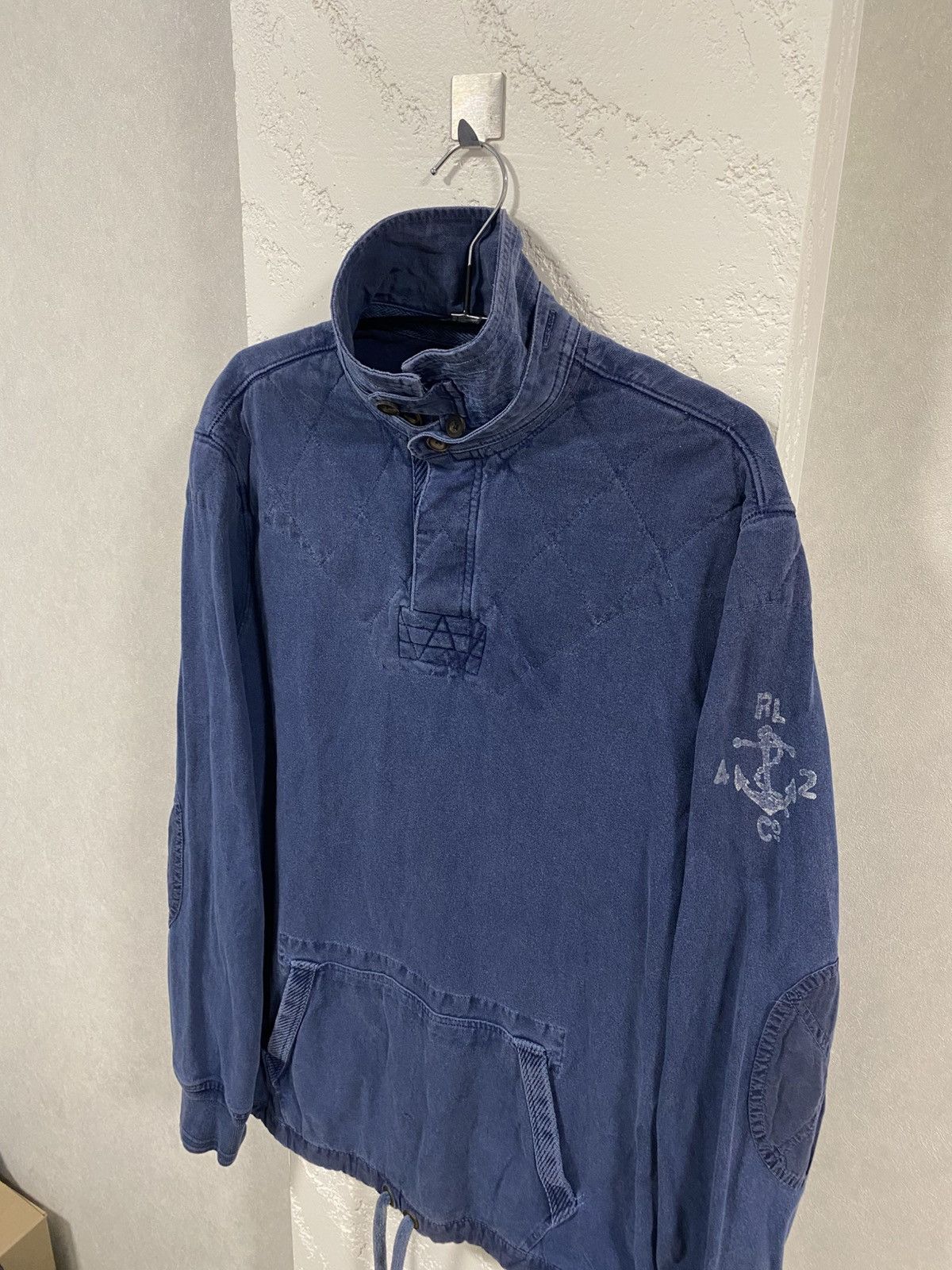 Rare Polo RL Military U.S. Navy 1/4 button Pullover Sz: M