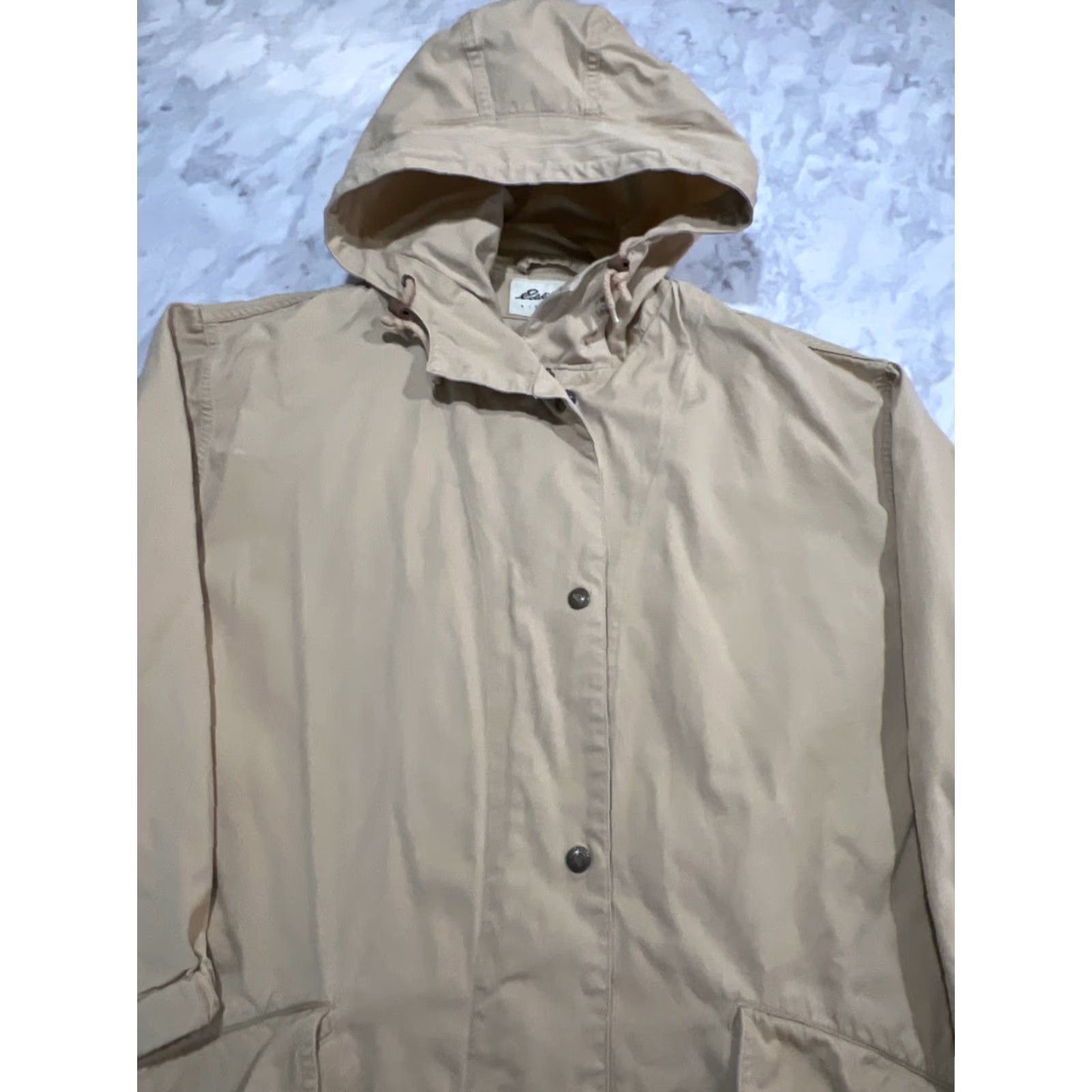 Eddie Bauer VINTAGE Eddie Bauer Jacket Womens Small Cotton Hood Pockets Zip Snaps Long Safari Chore Martin? Size S / US 4 / IT 40 - 3 Thumbnail