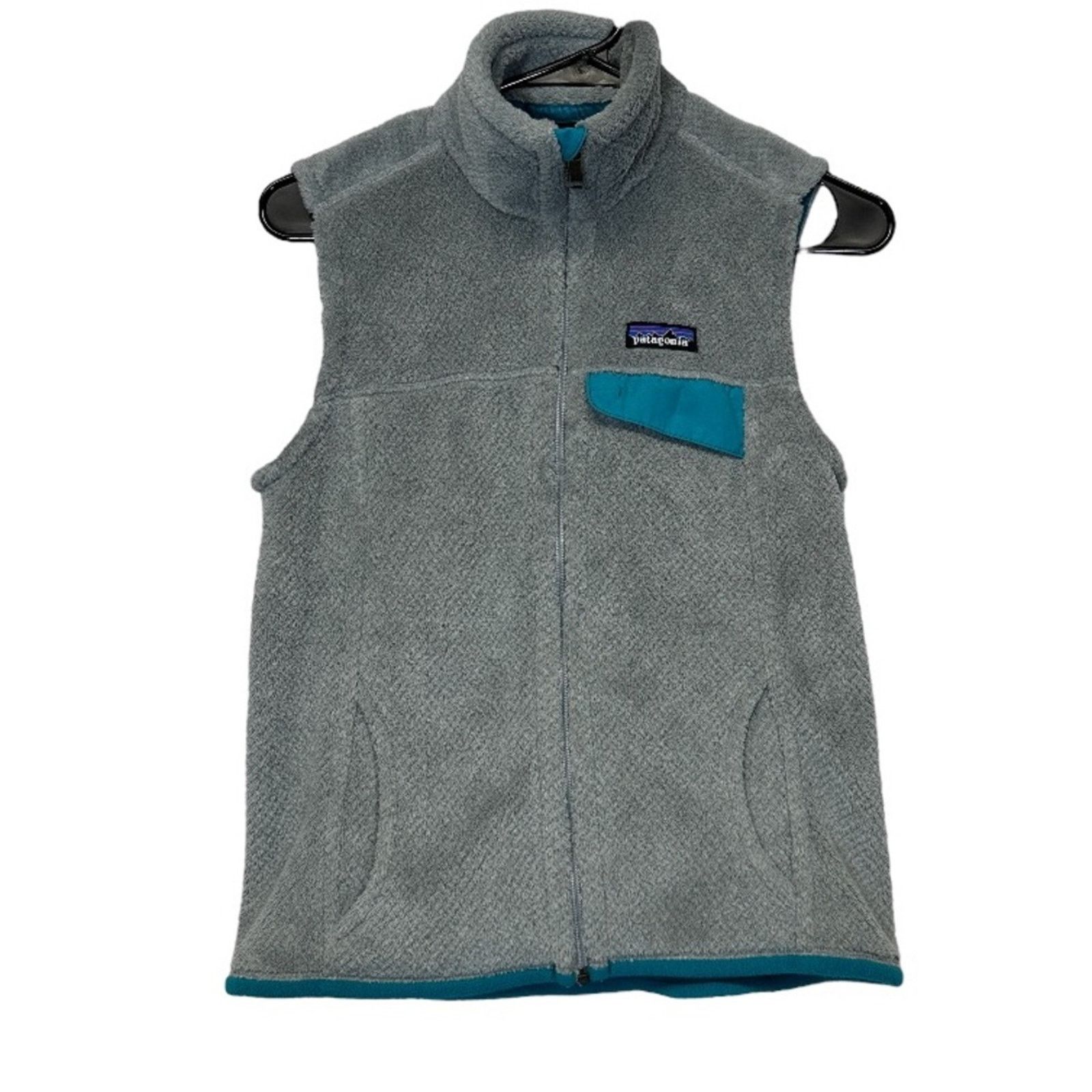 Patagonia Patagonia Polartec Gray & Blue Re-Tooled Full Zip Vest Sz S Size S / US 4 / IT 40 - 1 Thumbnail