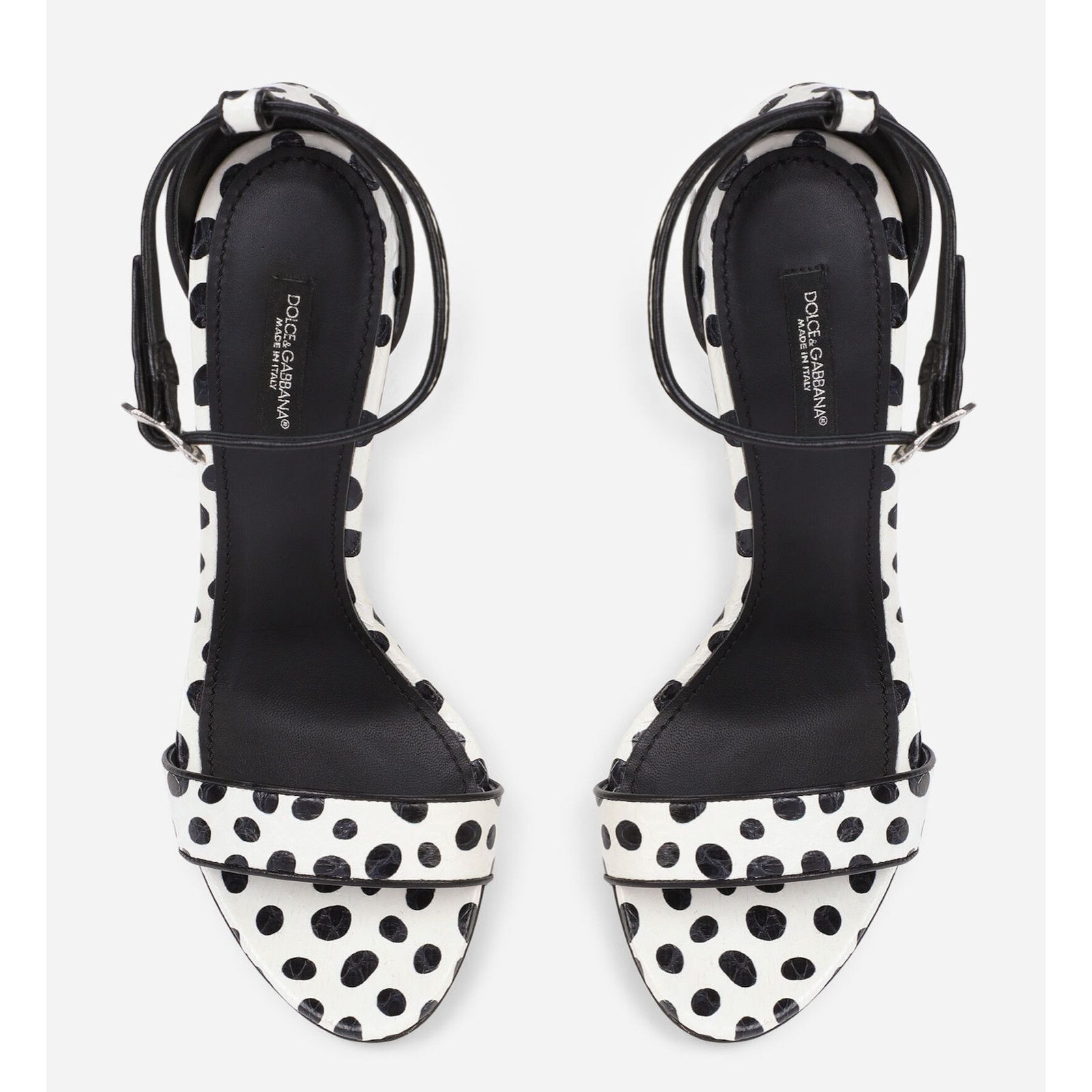 Dolce & Gabbana Keira 105 Black White Baroque DG Logo Heel Sandal Pump 37.5 Size US 7.5 / IT 37.5 - 6 Thumbnail