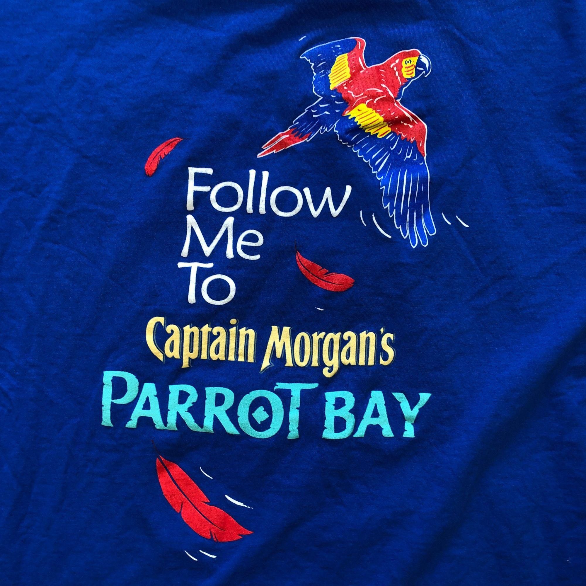 Fruit Of The Loom Vintage Captain Morgan's Parrot Bay Blue T-Shirt - Size XL Size US XL / EU 56 / 4 - 4 Thumbnail