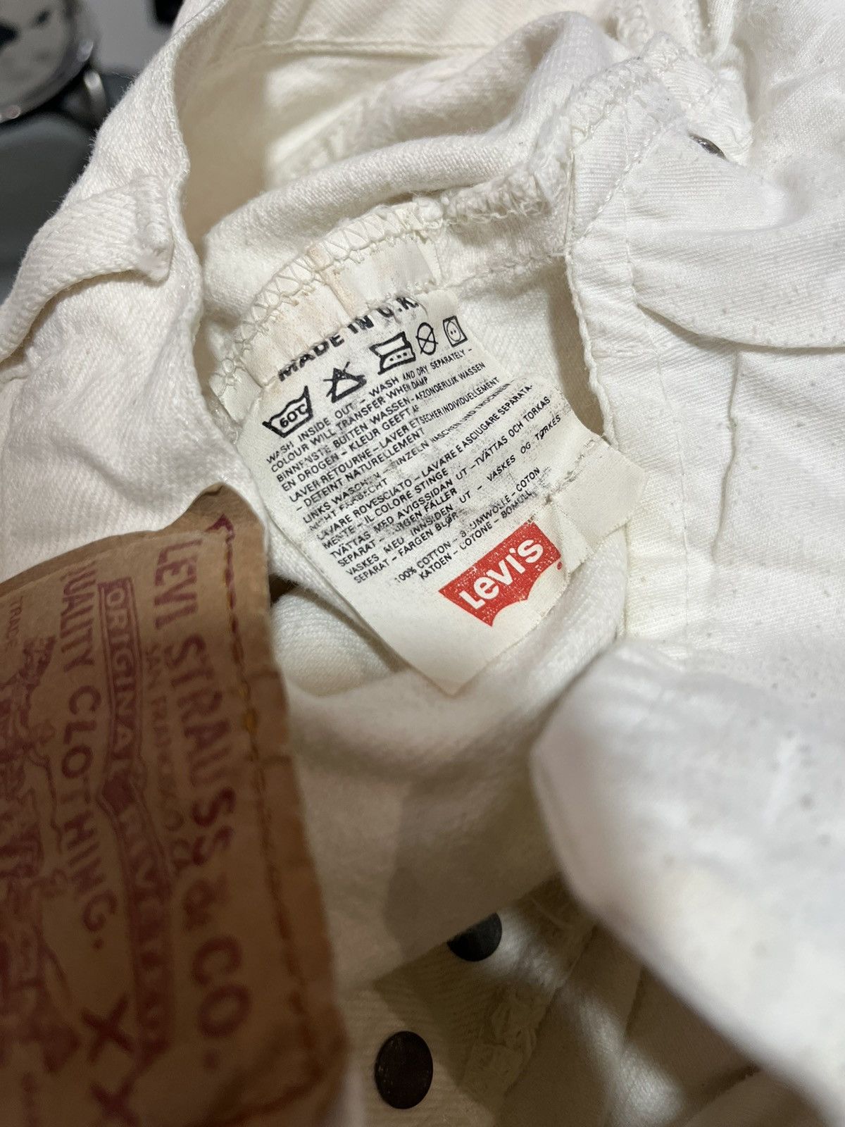 Levi's 90’s Levi’s 501 White Denim Jeans. Size US 30 / EU 46 - 5 Thumbnail