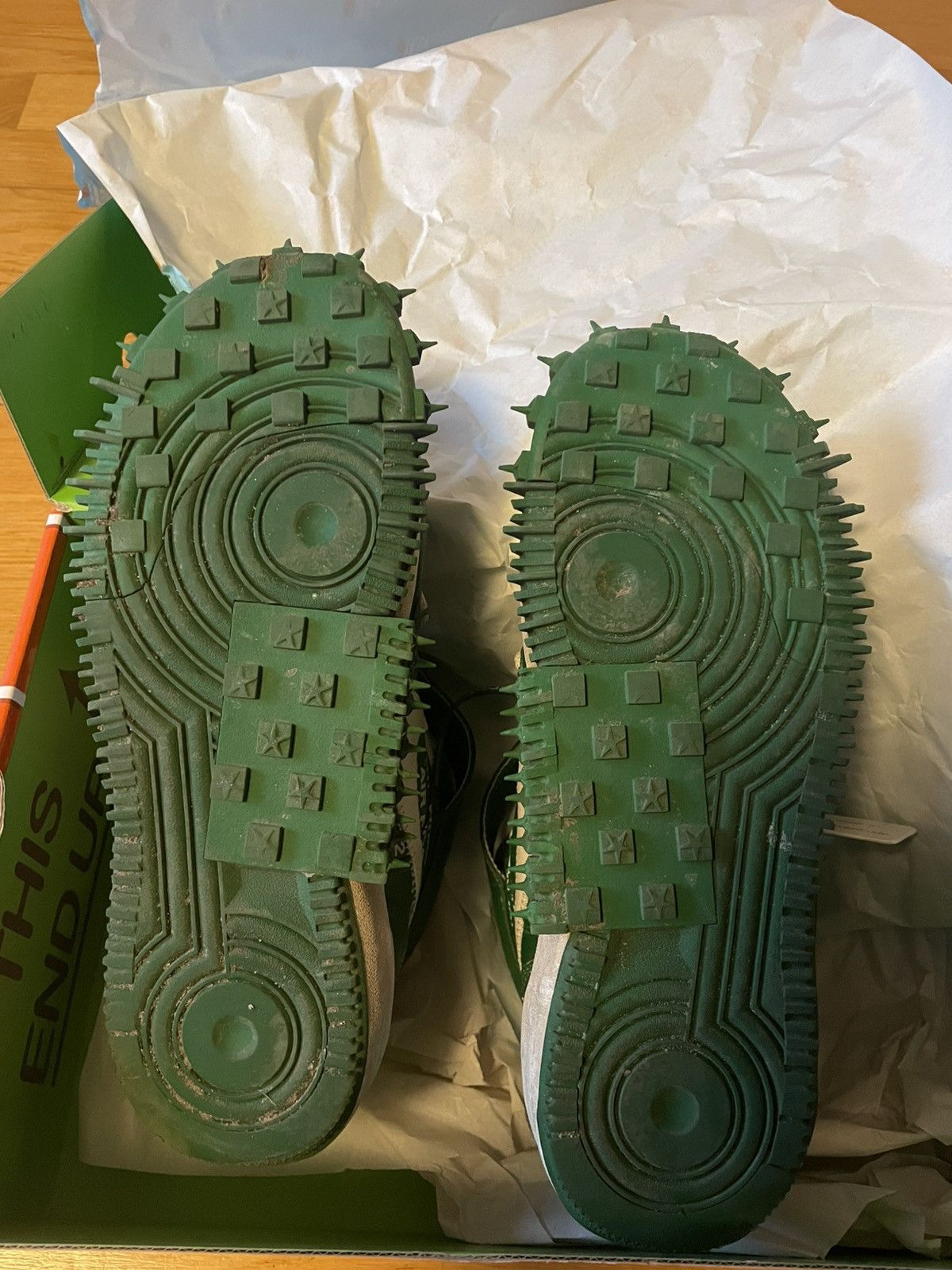 Nike × Off-White NIKE AIR FORCE 1 MID OFF-WHITE PINE GREEN Size US 9.5 / EU 42-43 - 10 Thumbnail
