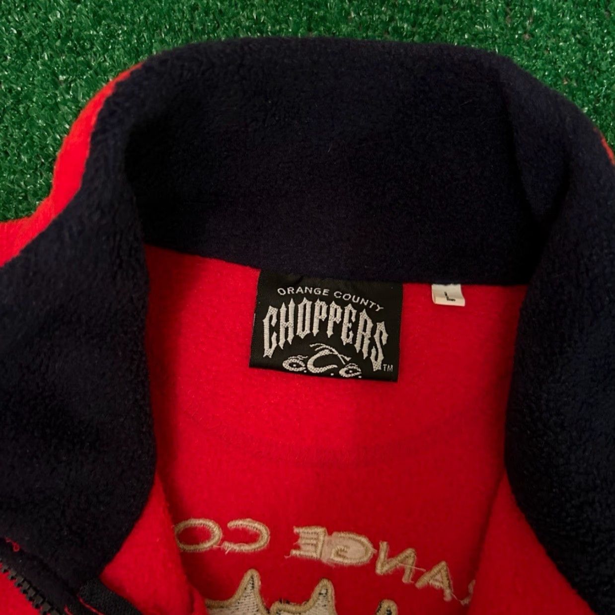 Logo 7 VINTAGE Orange County Choppers Fleece Vest Embroidered Logo Mens Size Large Red 90s Motorcycle Biker Vest Mens Large Size US L / EU 52-54 / 3 - 3 Thumbnail