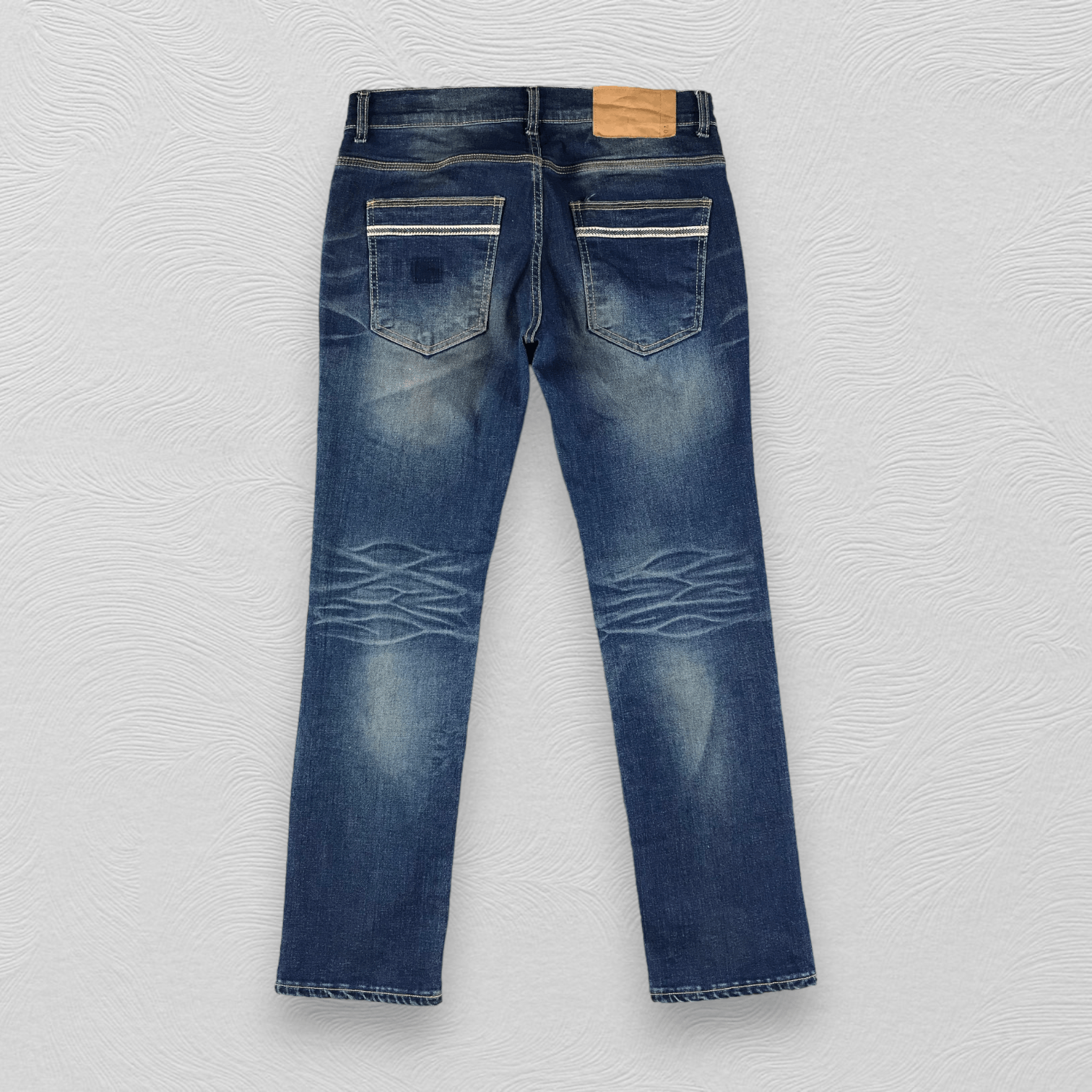 Japanese Brand Billvan Rubber Soul Jeans Faded Blue Denim KJ1539 Size US 31 - 2 Thumbnail