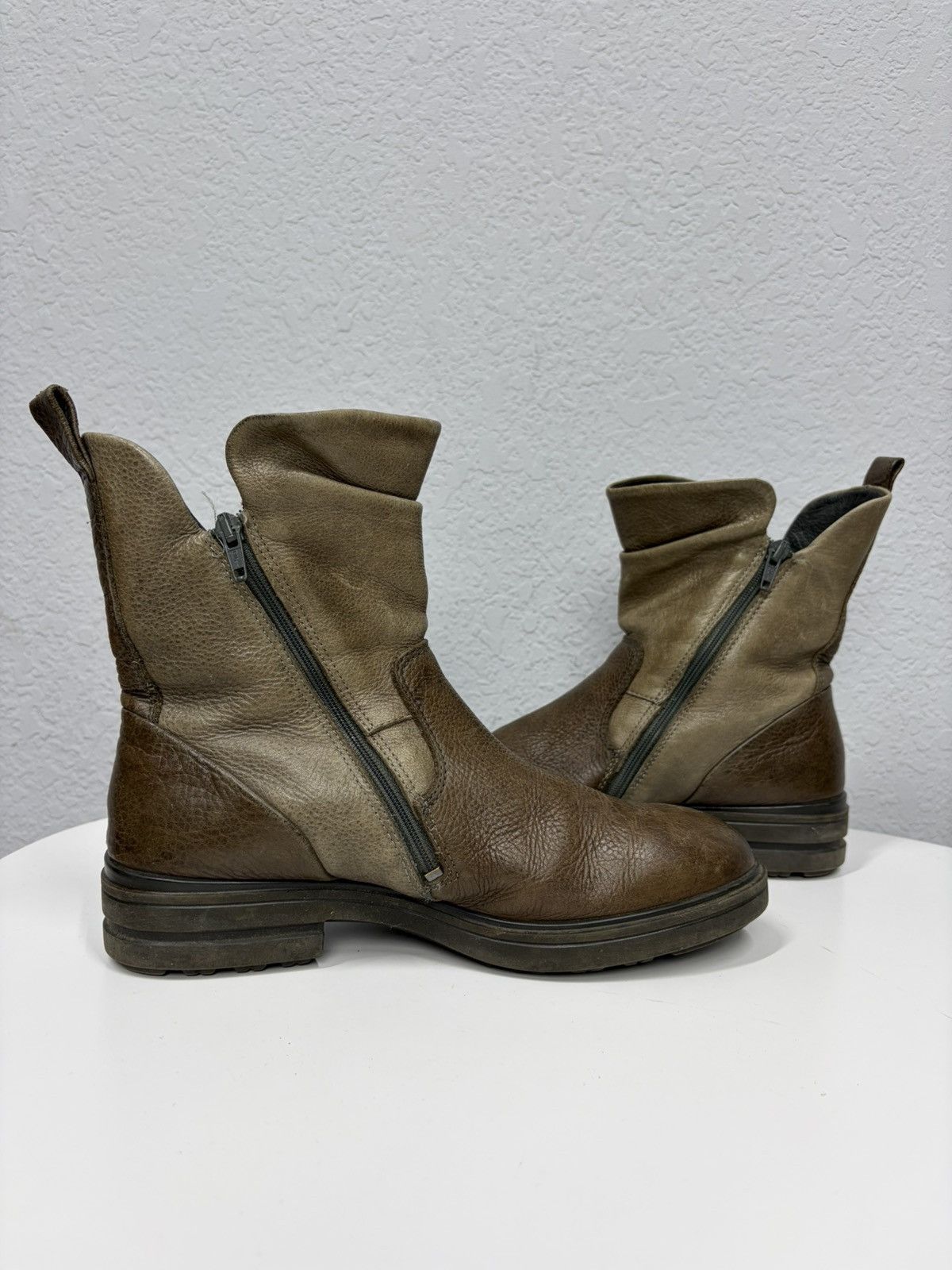 If Six Was Nine Vintage AS 98 Guidi Style Duble Zip High Leather Biker Boots Size US 7 / EU 40 - 6 Thumbnail
