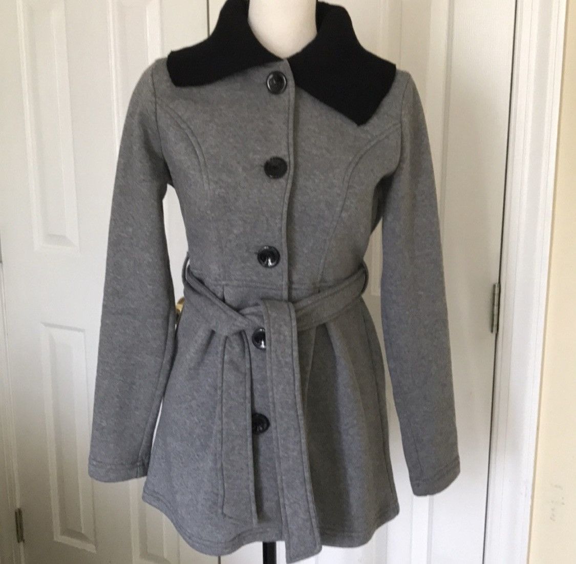 Other VINTAGE SOFT SHELL BUTTON UP BELTED COAT Size M / US 6-8 / IT 42-44 - 1 Thumbnail