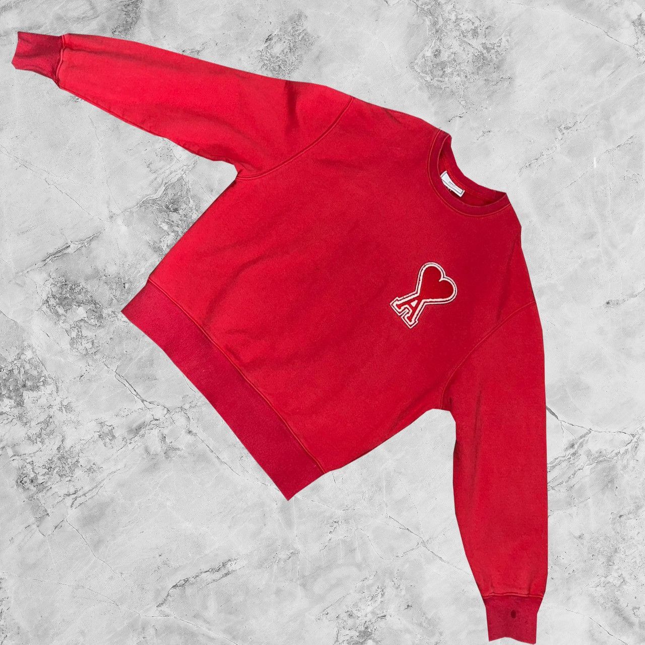 Designer × Vintage AMI Classic Sweatshirt Red Size US L / EU 52-54 / 3 - 1 Thumbnail