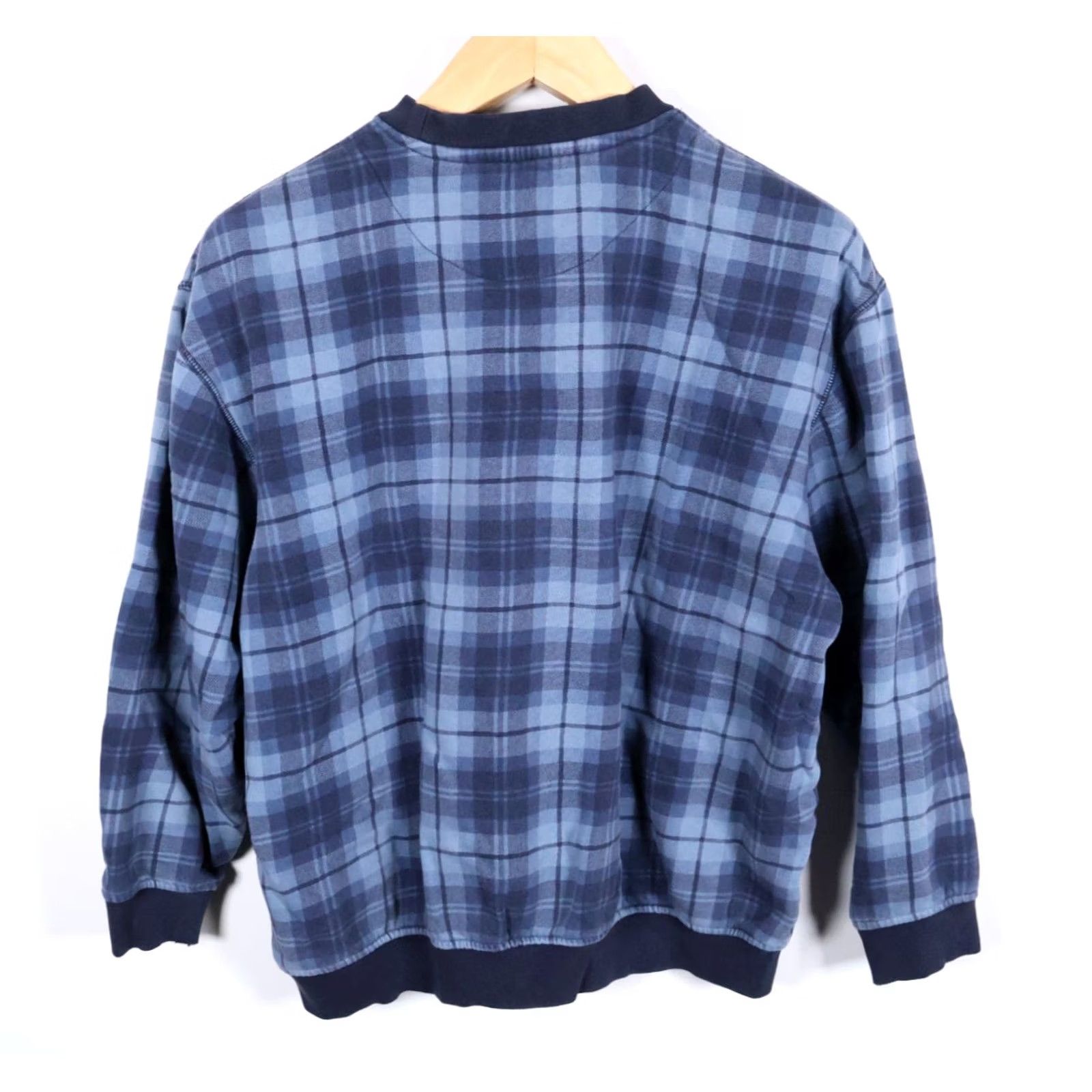 Vintage VINTAGE MunsingWear Sweatshirt Boxy Men Large Blue Tartan Plaid Crewneck Стар Size US L / EU 52-54 / 3 - 2 Thumbnail