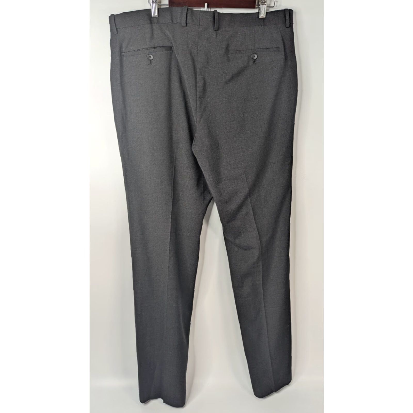 Theory Theory Mens Pants Dress Pants Black Grey 38 Wool Blend Tapered Regular Inseam 34 Mens Suiting Size 38R - 4 Thumbnail
