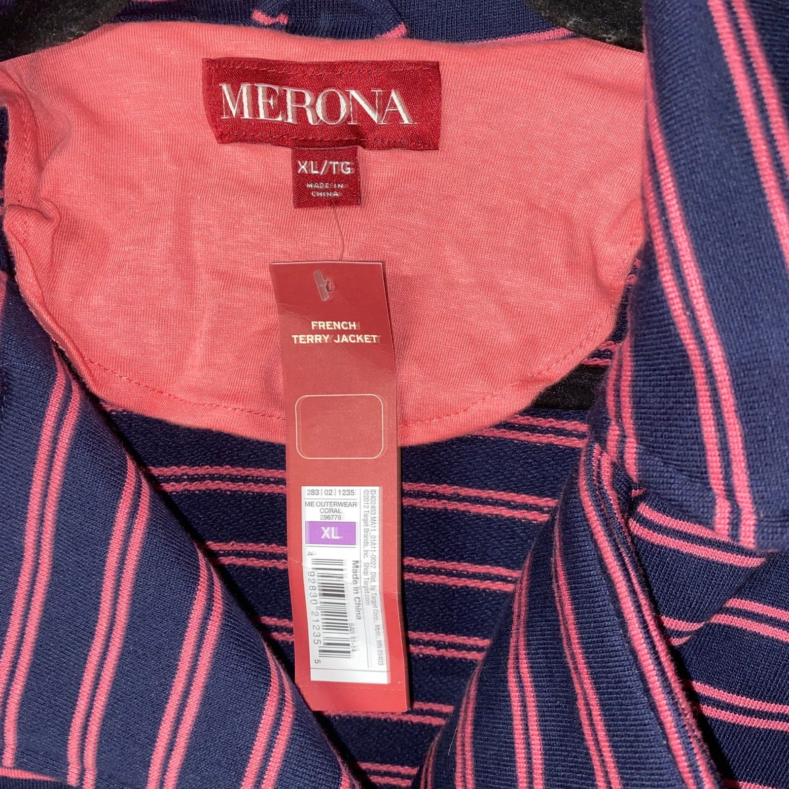 Merona NWT Merona Navy Blue Pink Double Breasted Knit Jacket XL Size XL / US 12-14 / IT 48-50 - 4 Thumbnail