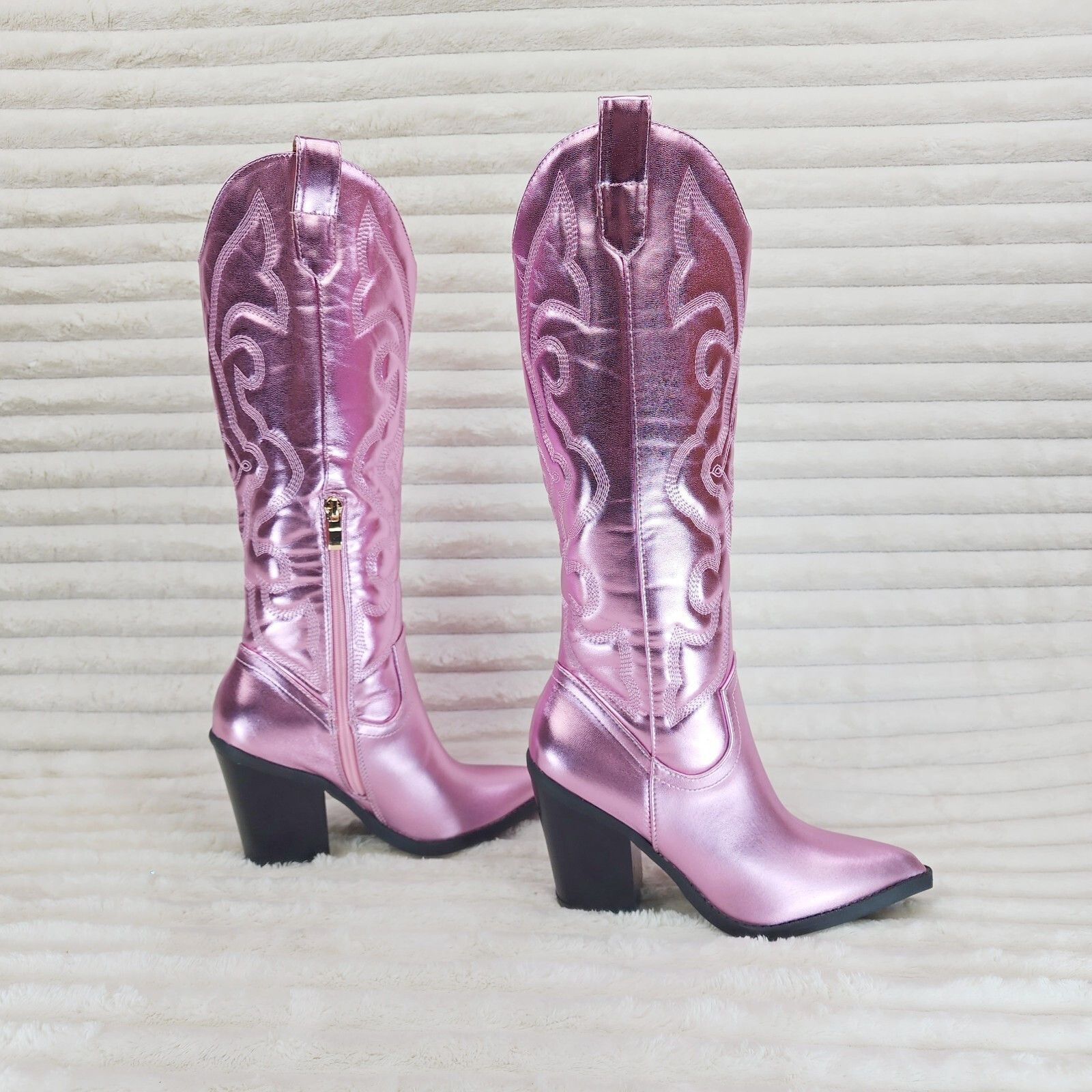 Other Electric Cowboy Brush Metallic Matte Western Knee High Cowgi Size US 5.5 / IT 35.5 - 8 Thumbnail