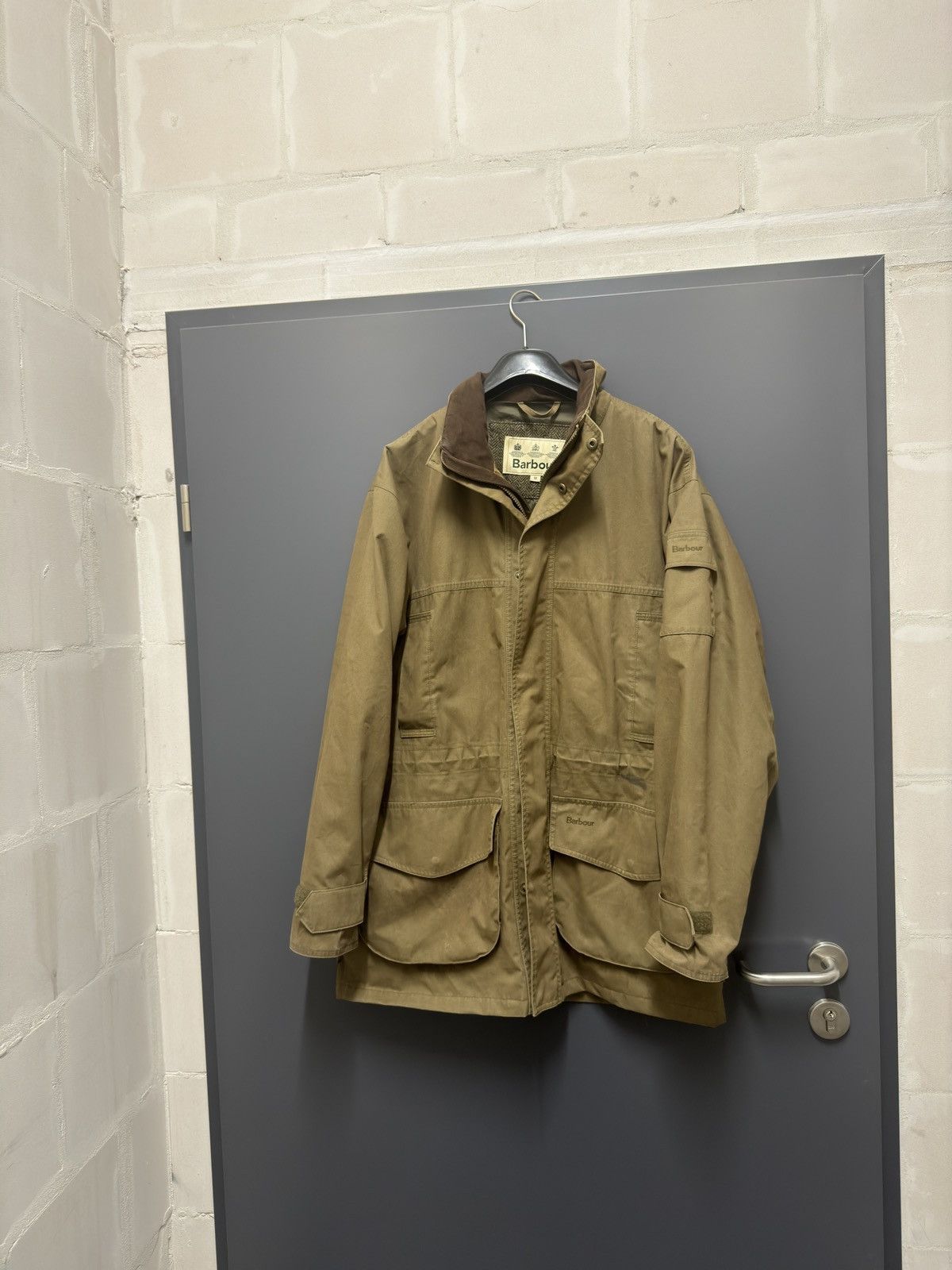 Barbour jacket khaki waterproof kurtka rare vintage coat