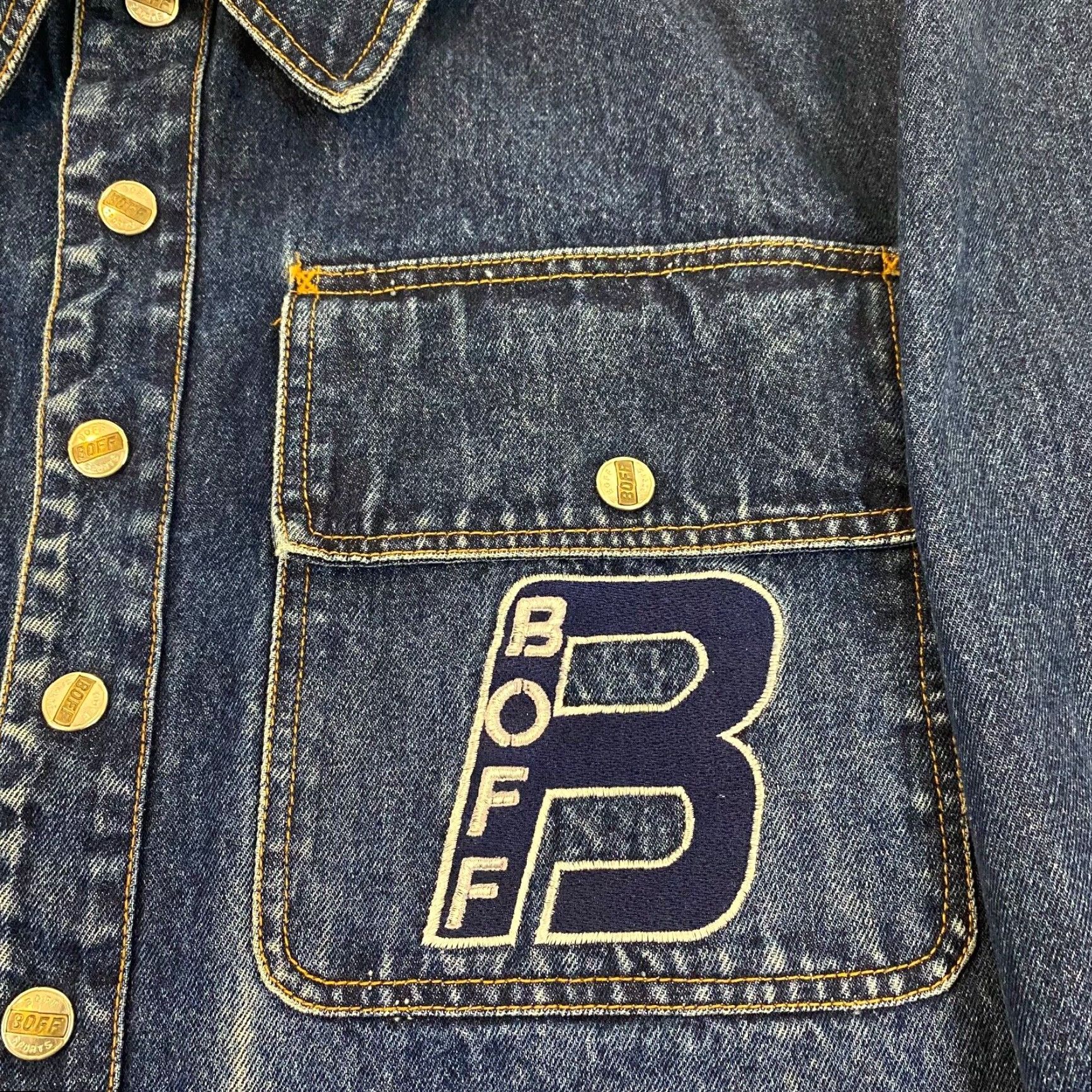 Denime Denim Jacket Men Medium Blue BOFF Jean Skater Snap Grunge Distressed Retro Y2K Size US 31 - 2 Thumbnail
