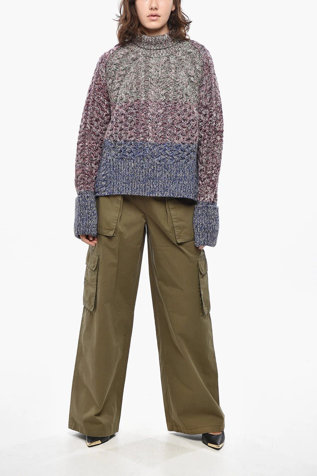 Golden Goose og1mm0426 Wool & Nylon Turtleneck Sweater in Multicolor Size M / US 6-8 / IT 42-44 - 4 Thumbnail