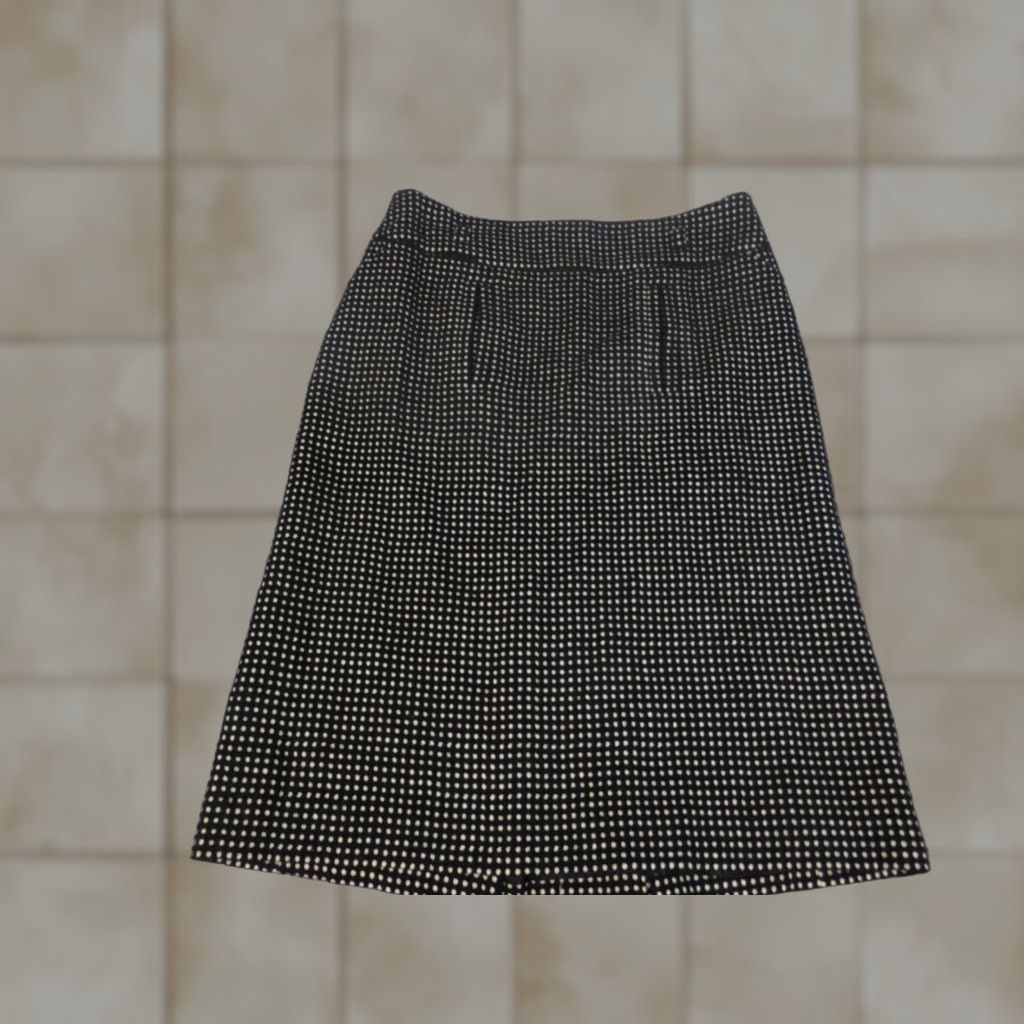 Ann Taylor Ann Taylor Skirt Womens 2 Black dots Wool A-line Size 26" / US 2 / IT 38 - 1 Thumbnail