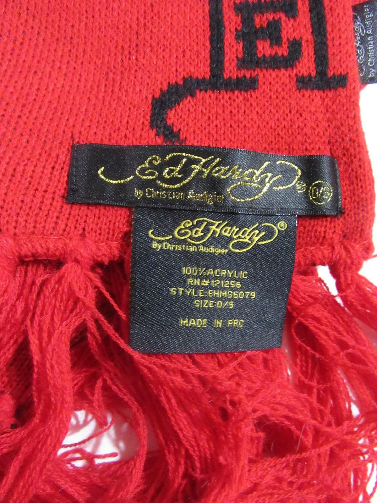 Ed Hardy Ed Hardy by Christian Audigier Mens Scarf Y2K NWOT Size ONE SIZE - 4 Thumbnail