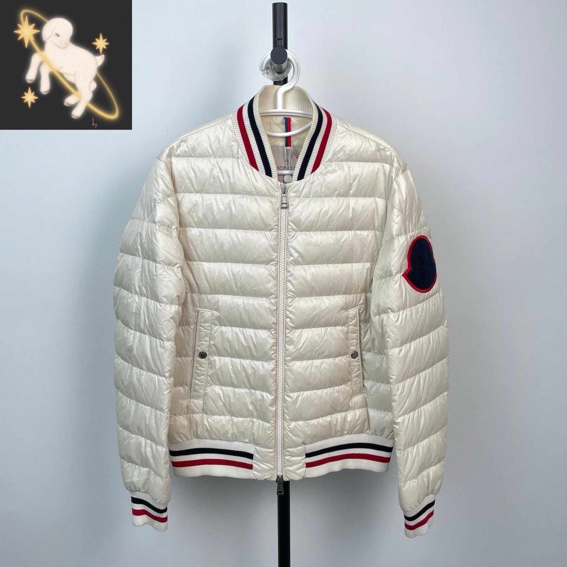 Moncler Moncler Down Striped White Heavy Coat S Men Size US S / EU 44-46 / 1 - 1 Thumbnail