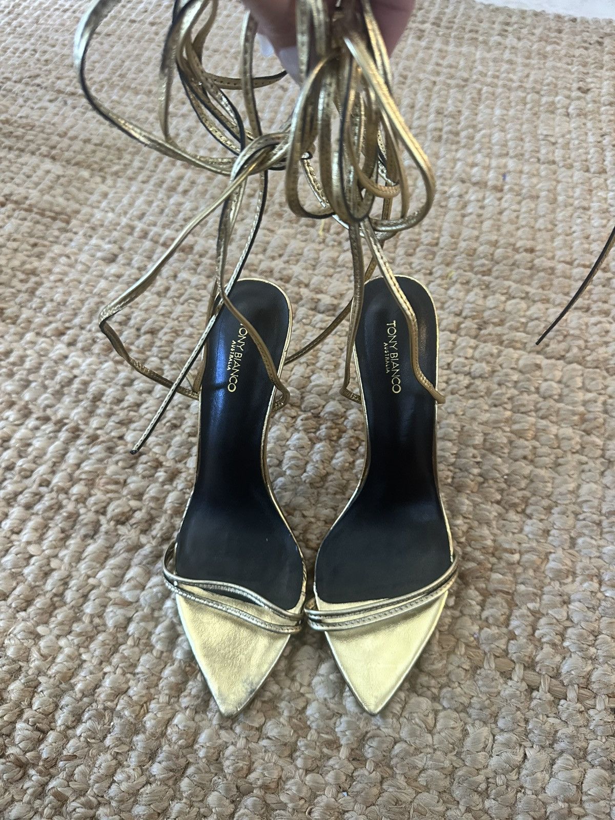 Tony Bianco TONY BIANCO MILLIE GOLD FOIL HEELS SIZE 8 Size US 8 / IT 38 - 4 Thumbnail