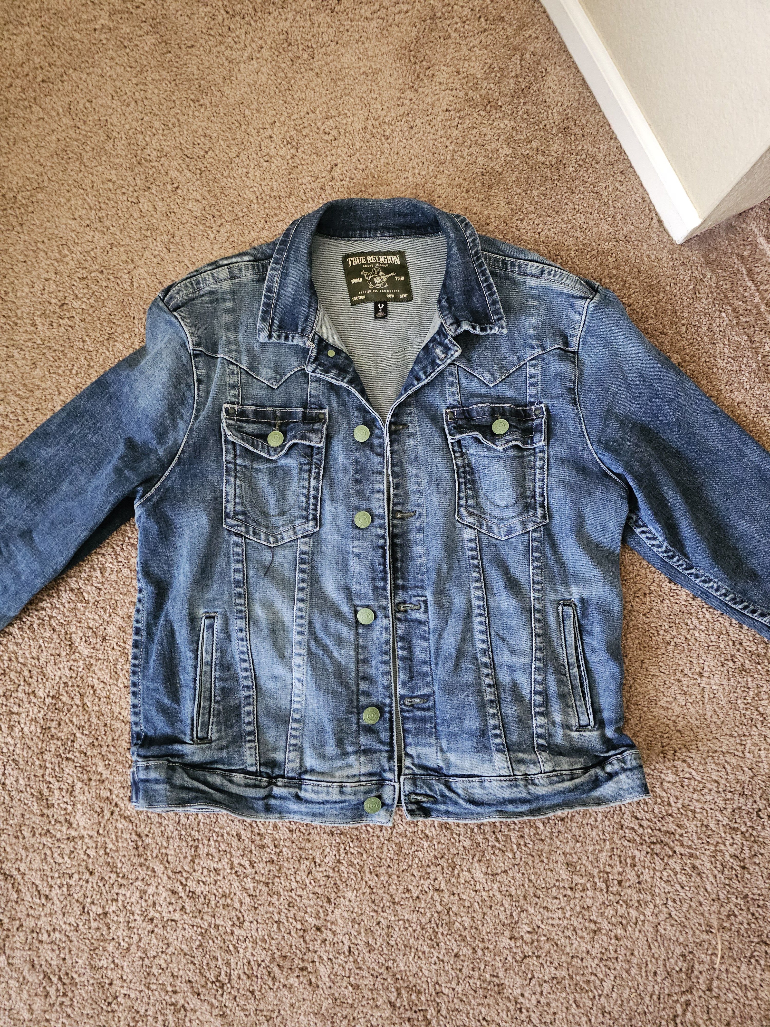 True Religion Blue Denim Jacket Size US XXL / EU 58 / 5 - 1 Thumbnail