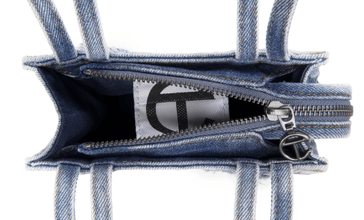 Telfar Small Denim Shopper distressed - Blue Size ONE SIZE - 5 Thumbnail