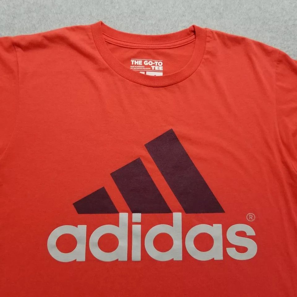Adidas Adidas Shirt Mens Medium Red Crew Neck Short Sleeve Logo Size US M / EU 48-50 / 2 - 4 Thumbnail