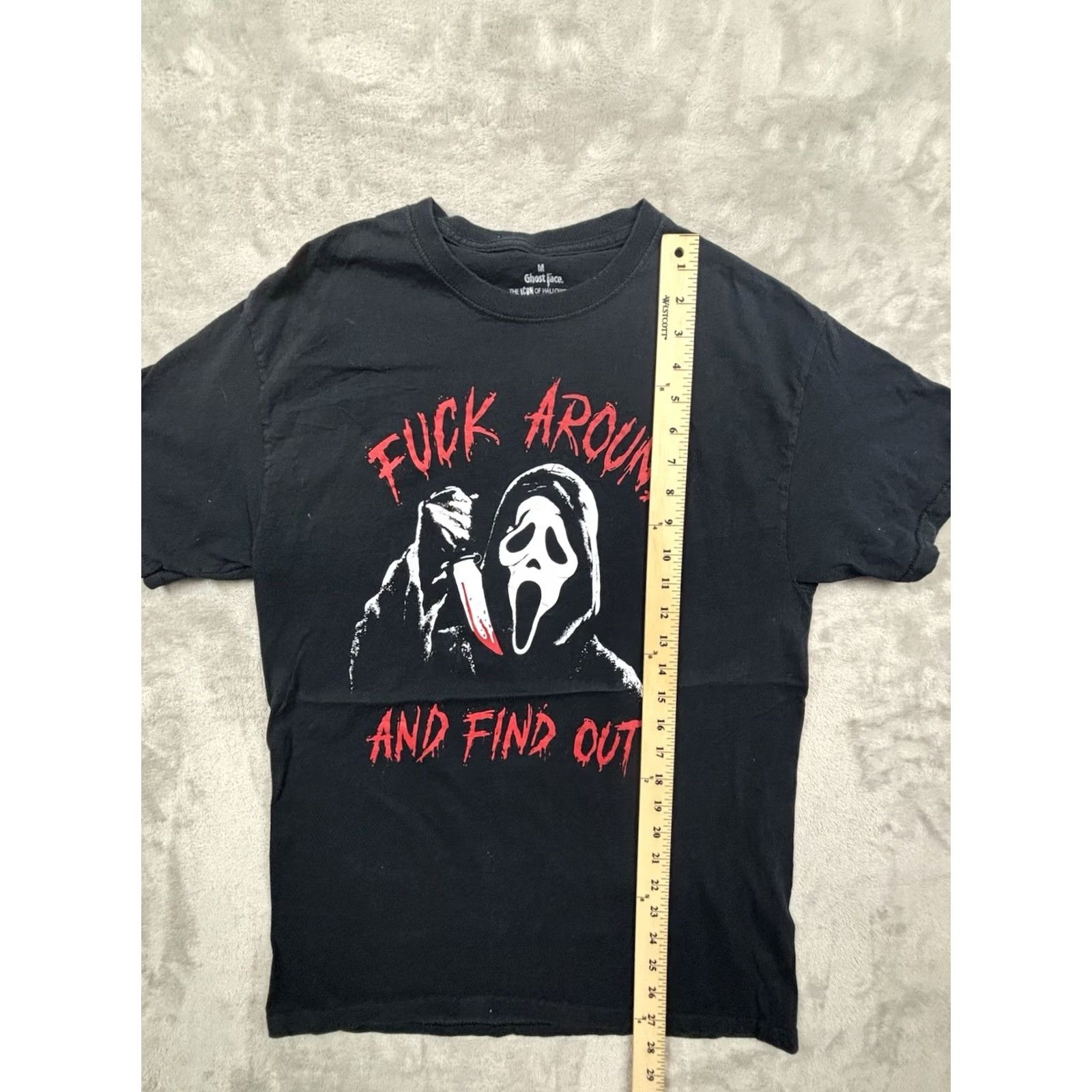 Vintage VINTAGE Ghostface Scream “F Around and Find Out” Horror Men’s Black T-Shirt Size Medium Size US M / EU 48-50 / 2 - 4 Thumbnail