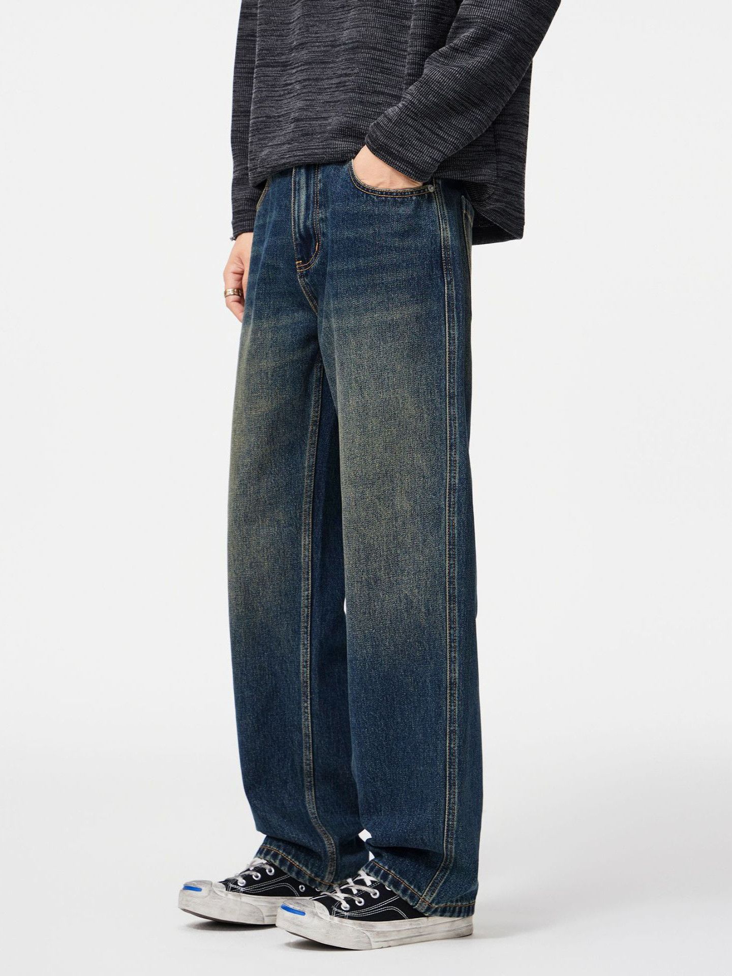 Japanese Brand American retro men's loose casual straight leg jeans Size US 32 / EU 48 - 2 Thumbnail